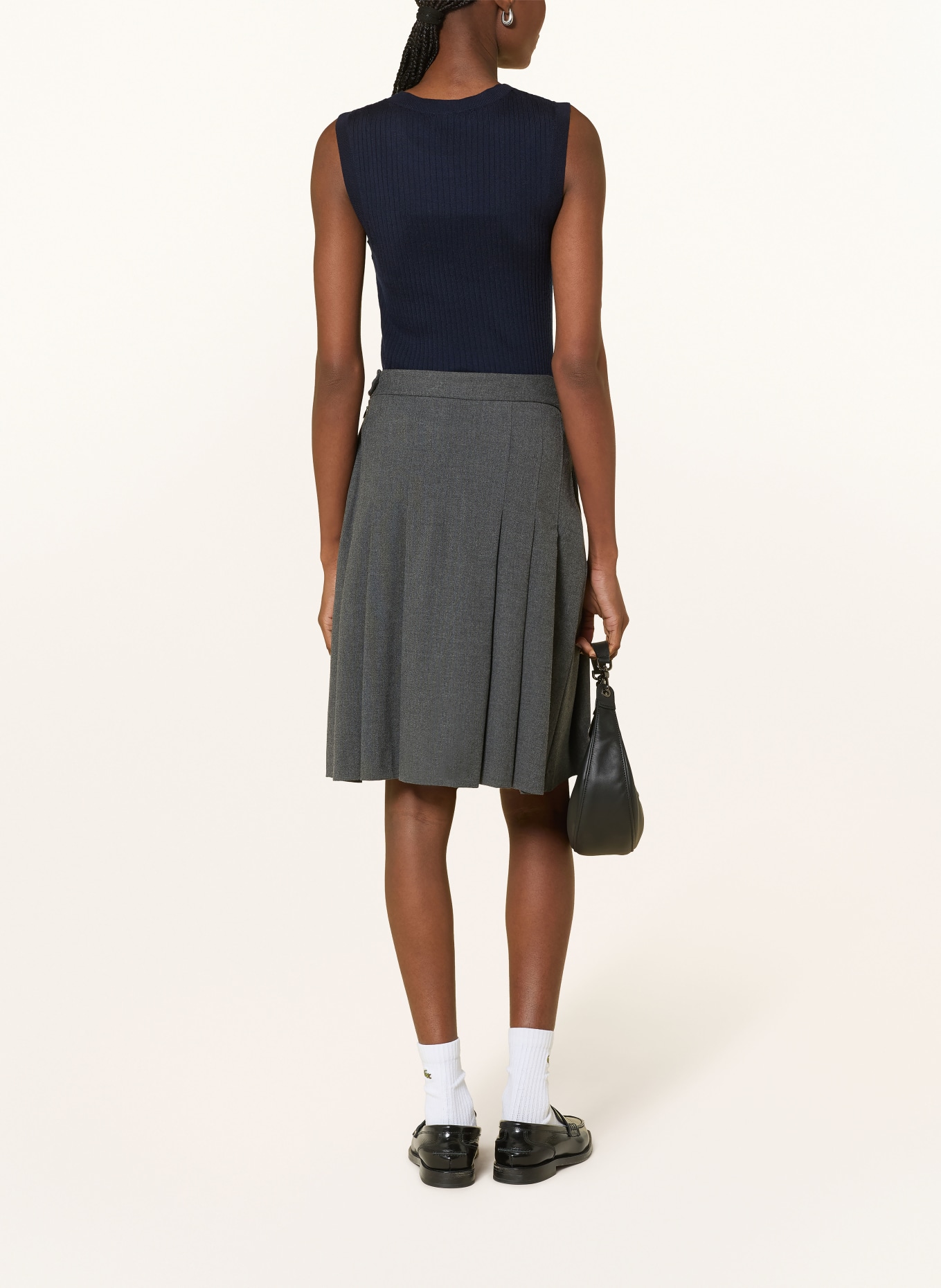 LACOSTE Haut en maille: BLEU FONCÉ