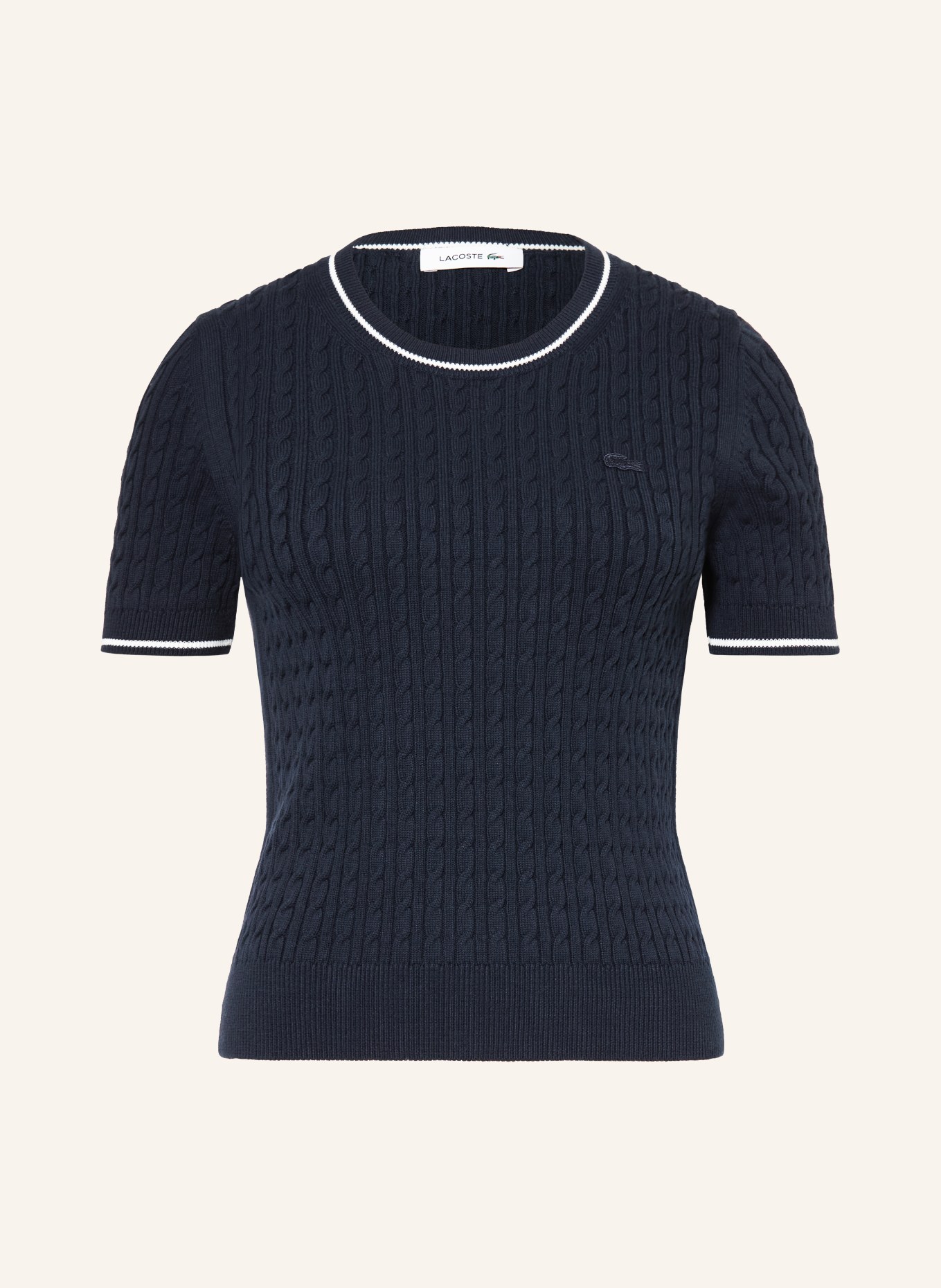 LACOSTE Knit shirt: DARK BLUE / WHITE