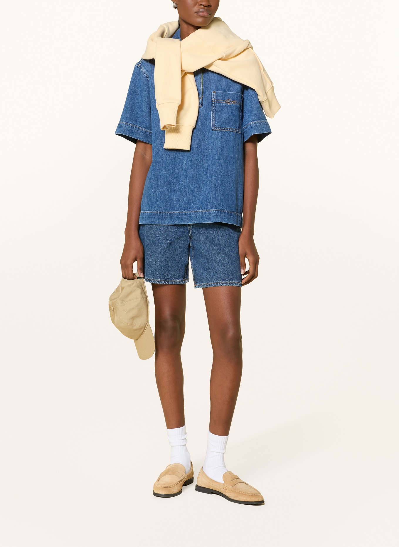 LACOSTE Jeansbluse: BLAU