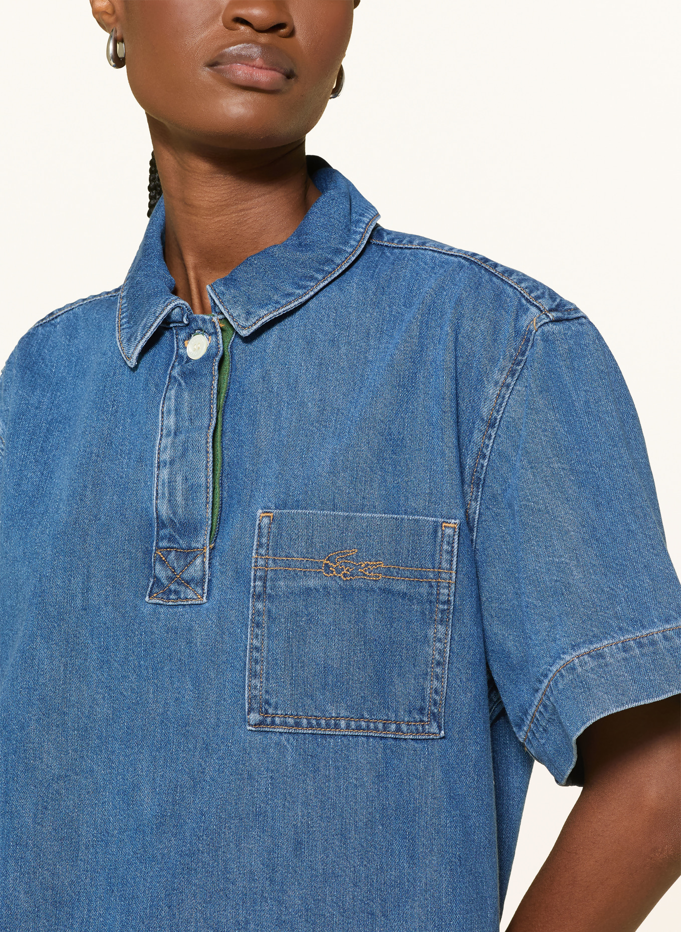 LACOSTE Jeansbluse: BLAU