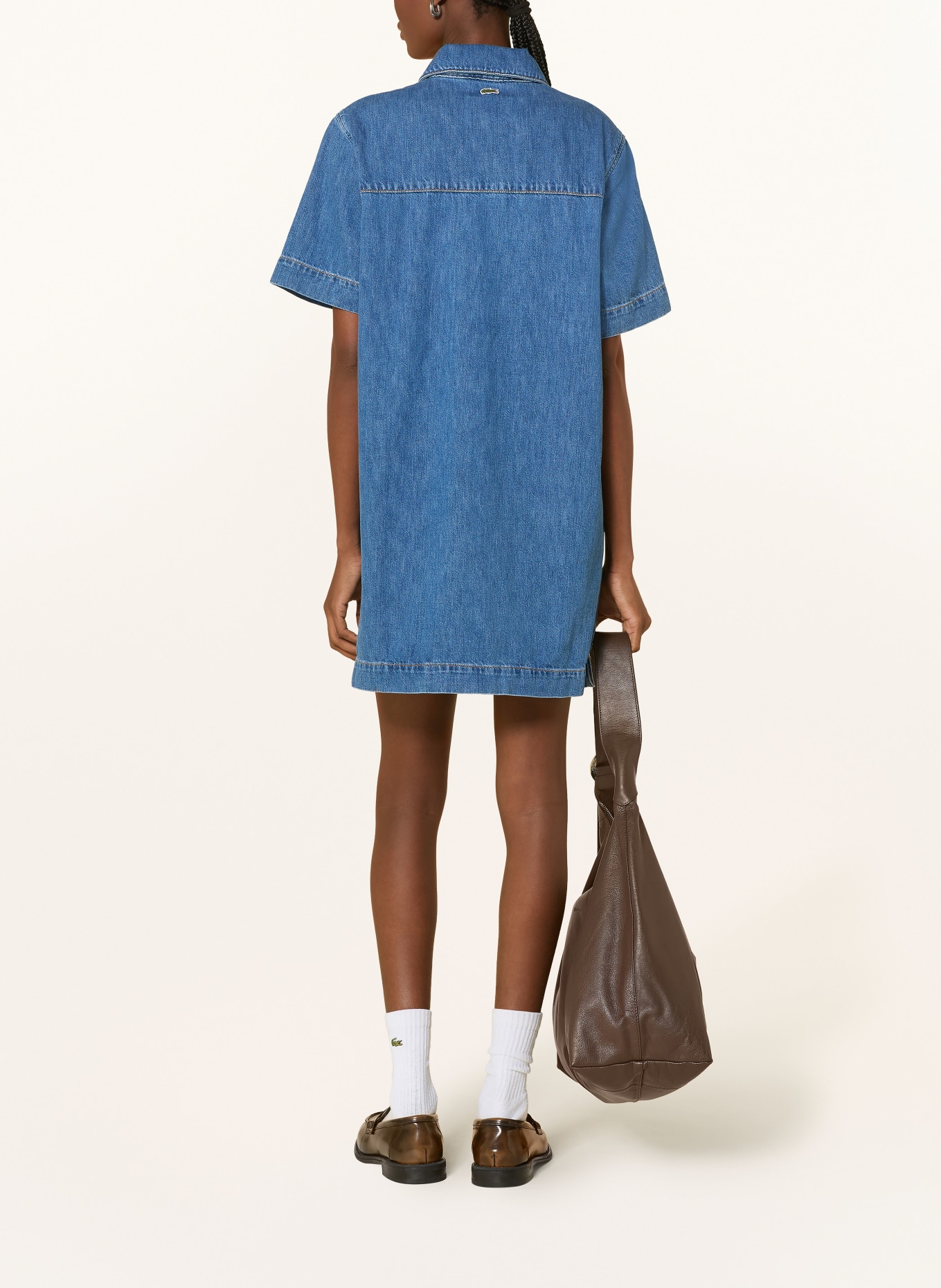 LACOSTE denim dress: BLUE