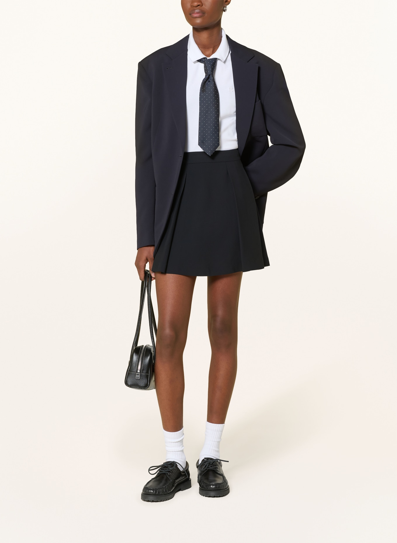 LACOSTE Jupe plissée: BLEU FONCÉ