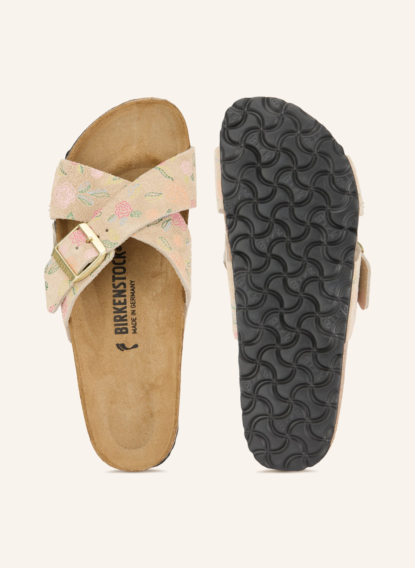 BIRKENSTOCK SIENA Mules: LIGHT BROWN / PINK / GREEN