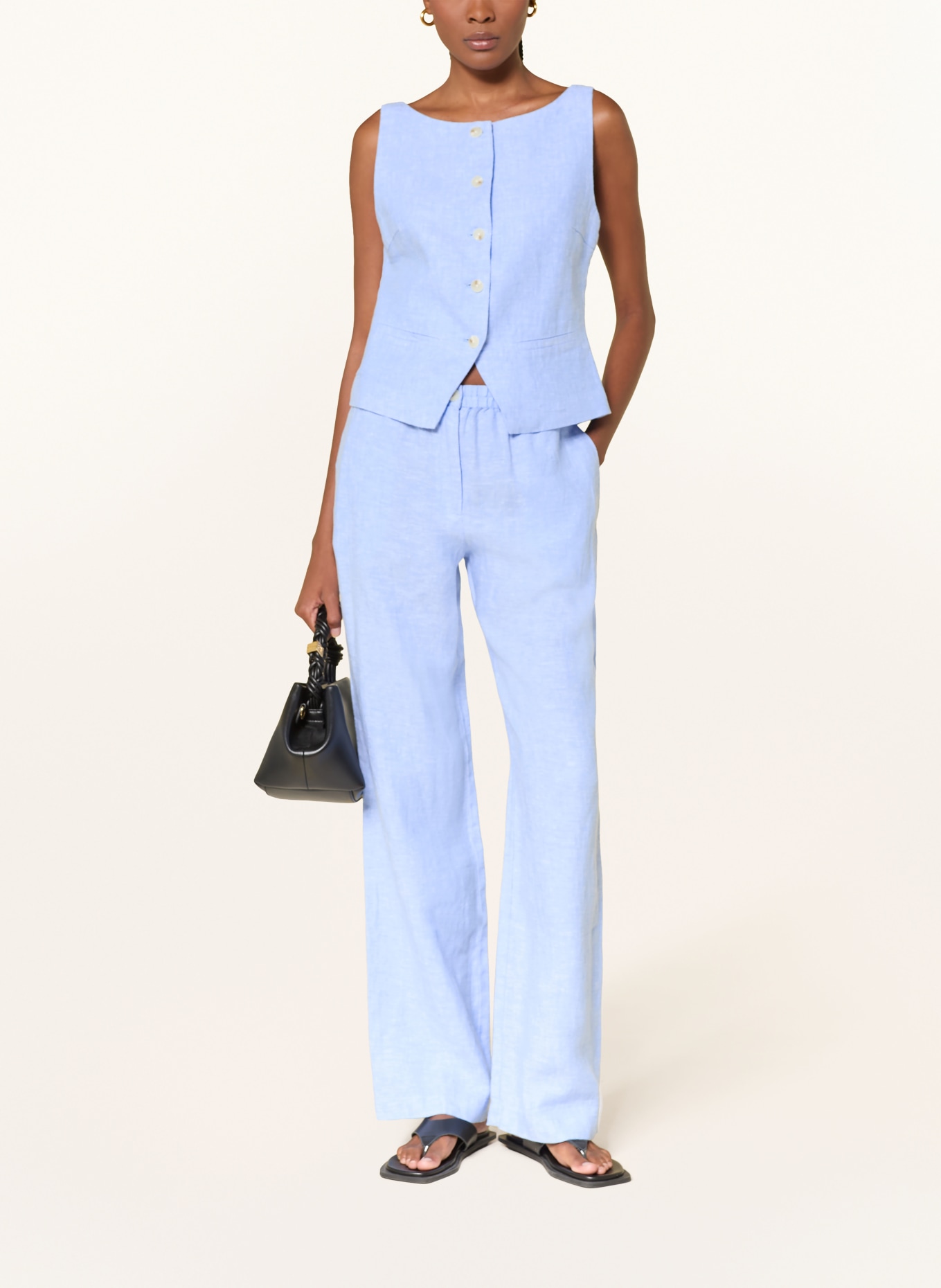 SAMSØE  SAMSØE Pantalon Marlene SATOVES en lin: BLEU CLAIR