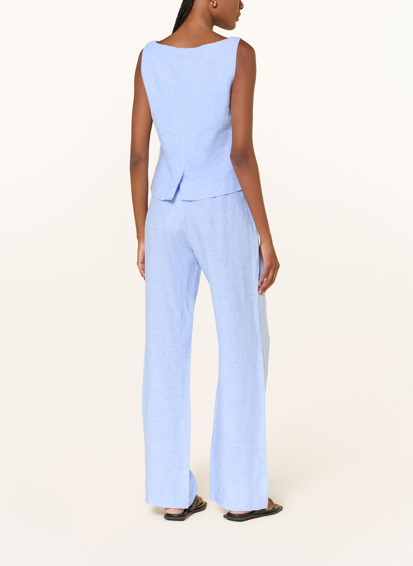 SAMSØE  SAMSØE Pantalon Marlene SATOVES en lin: BLEU CLAIR