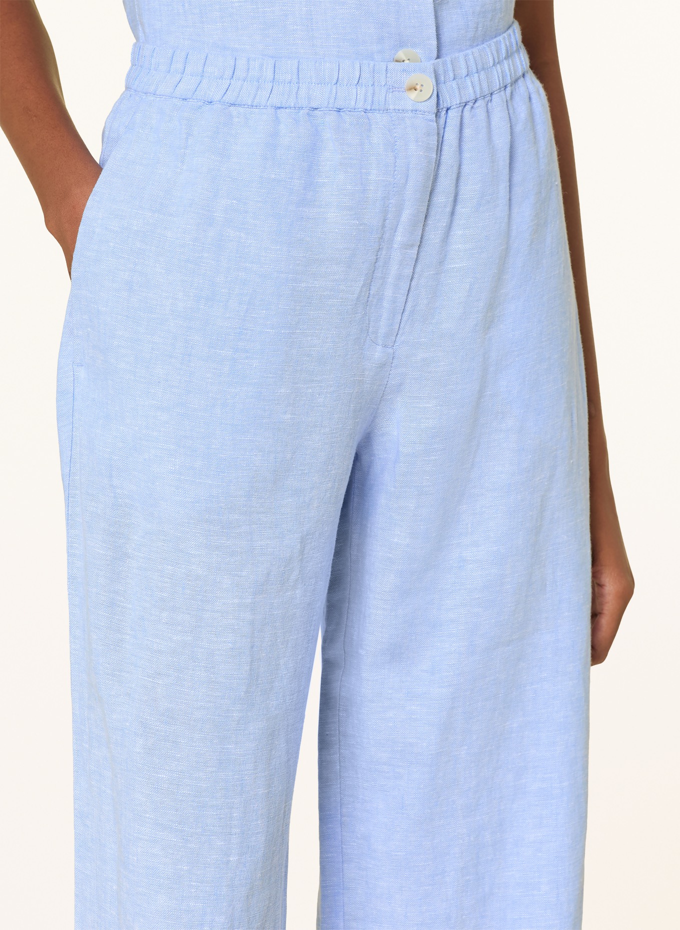 SAMSØE  SAMSØE Pantalon Marlene SATOVES en lin: BLEU CLAIR