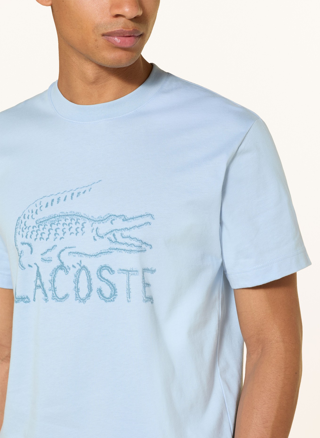 LACOSTE Tričko: TMAVĚ MODRÁ