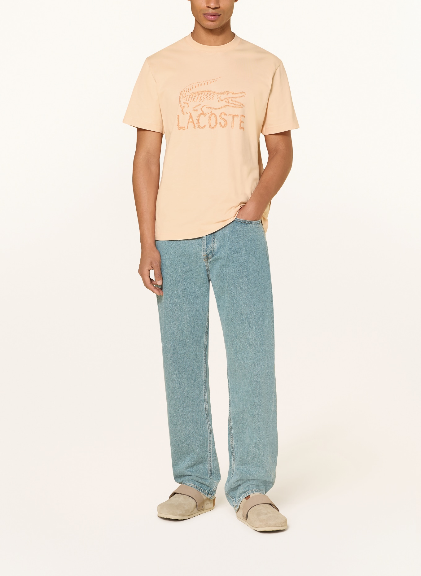 LACOSTE Tričko: TMAVĚ ORANŽOVÁ