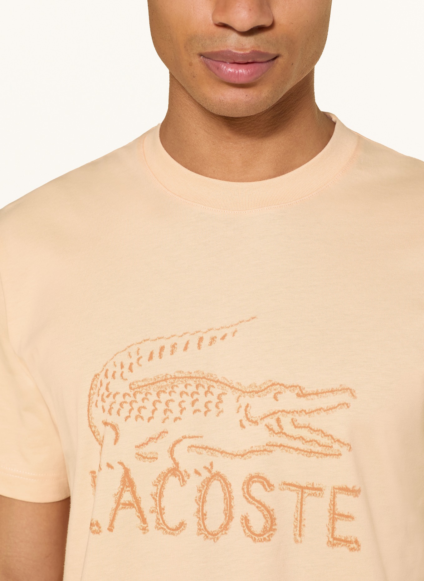 LACOSTE Tričko: TMAVĚ ORANŽOVÁ