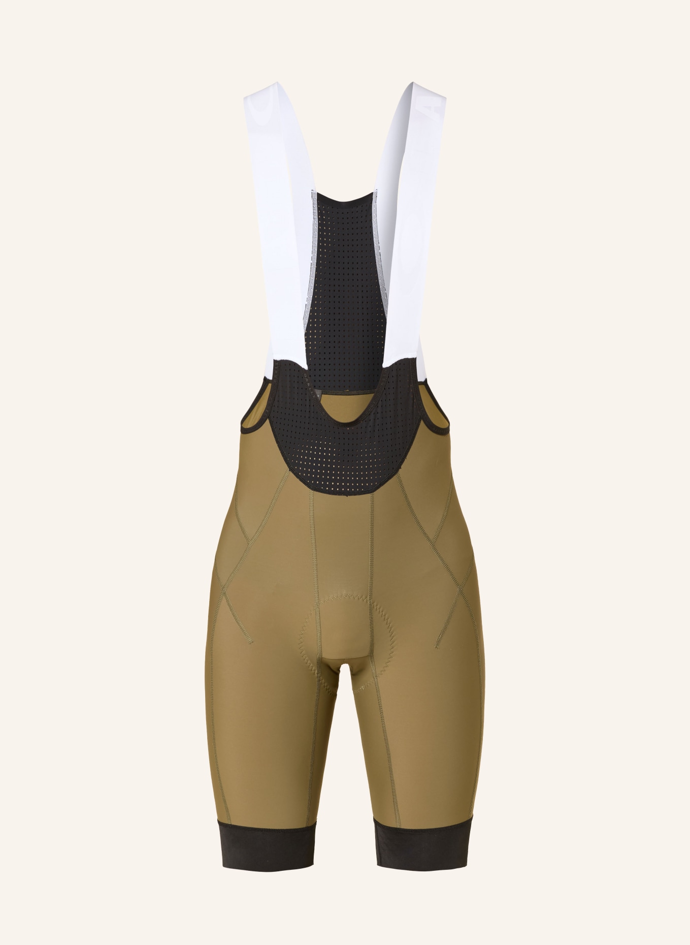OAKLEY Radhose ENDURANCE TEMPO mit Trägern und gepolstertem Einsatz: KHAKI / WEISS / SCHWARZ