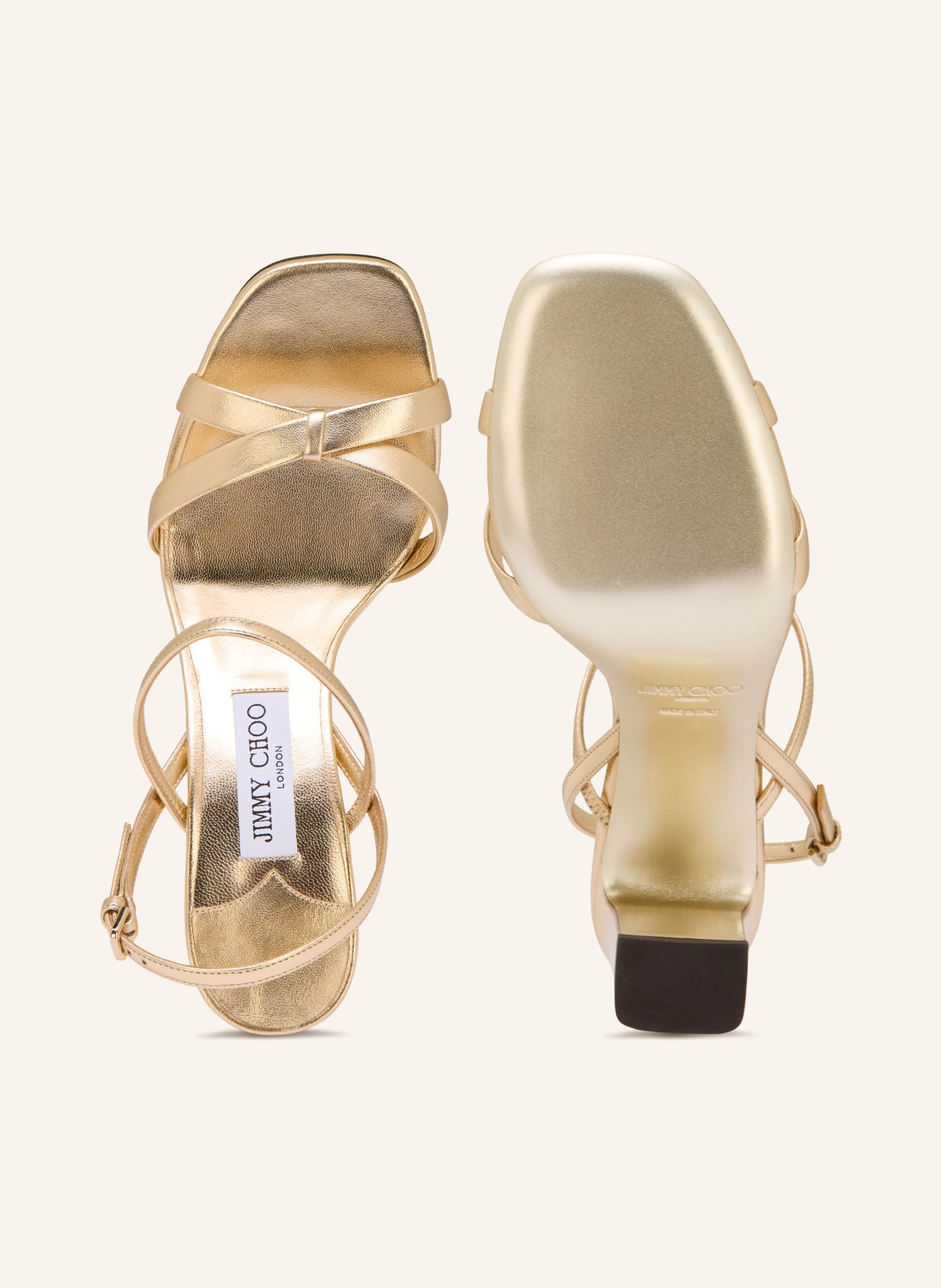 JIMMY CHOO Sandály ELSY 85: ZLATÁ