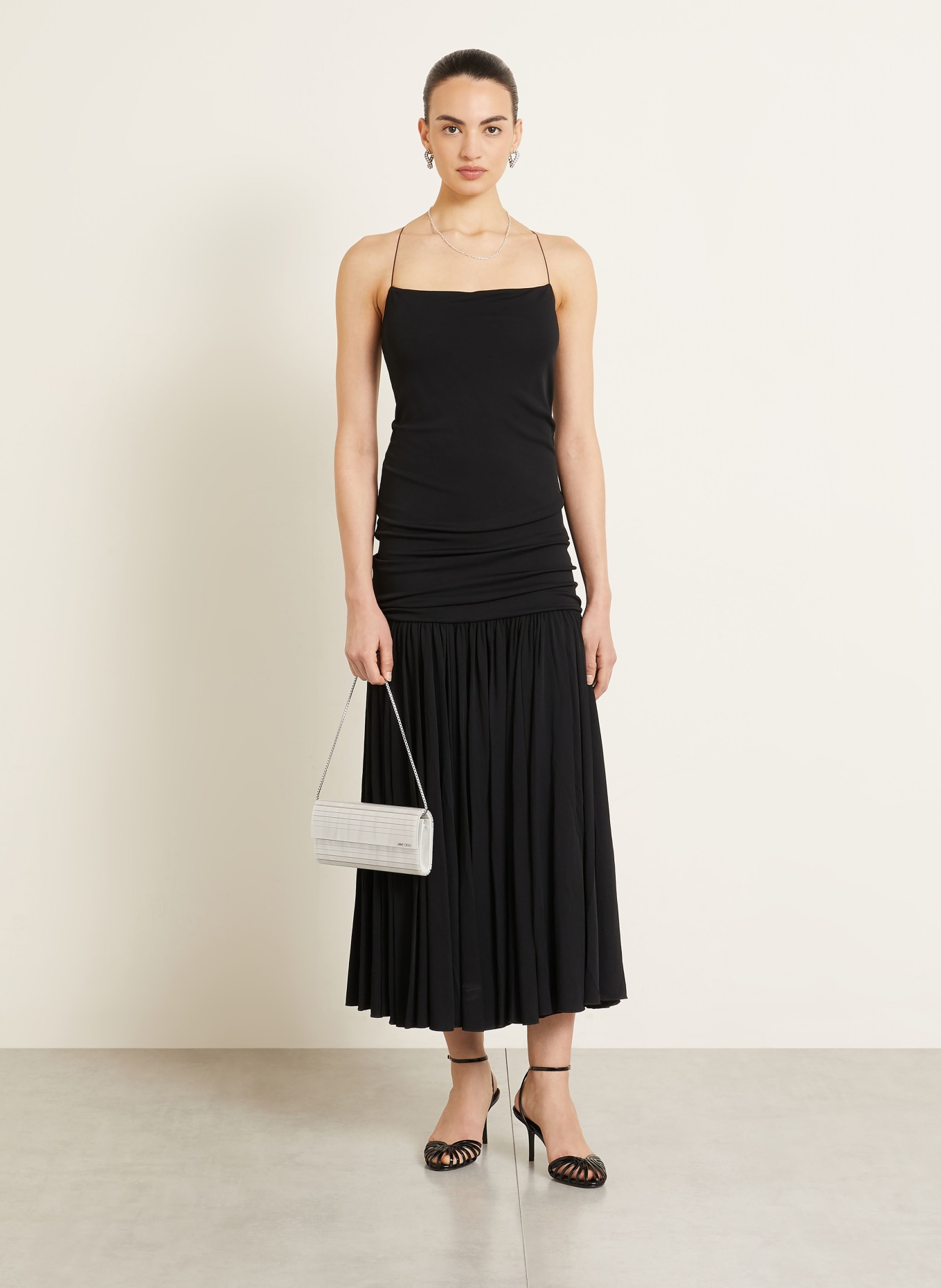 JIMMY CHOO Clutch SWEETIE: KREMOWY / SREBRNY