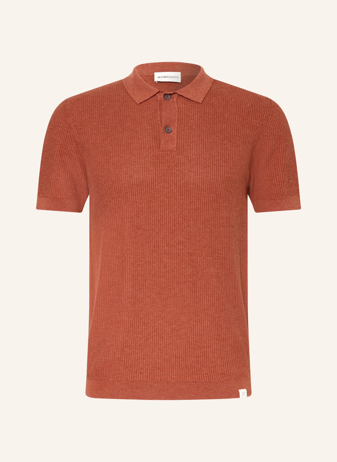 NOWADAYS Knit polo shirt: BROWN