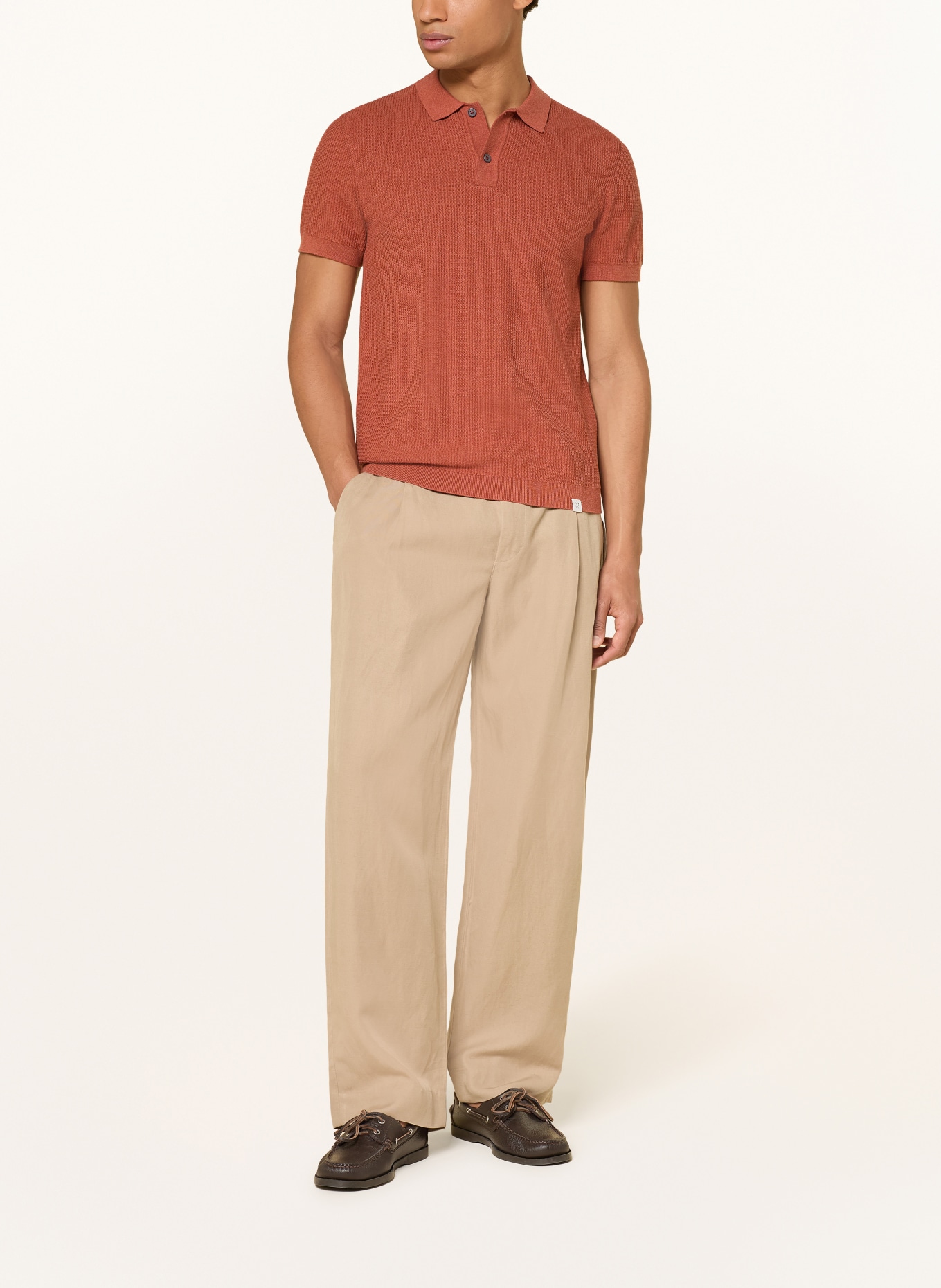 NOWADAYS Knit polo shirt: BROWN