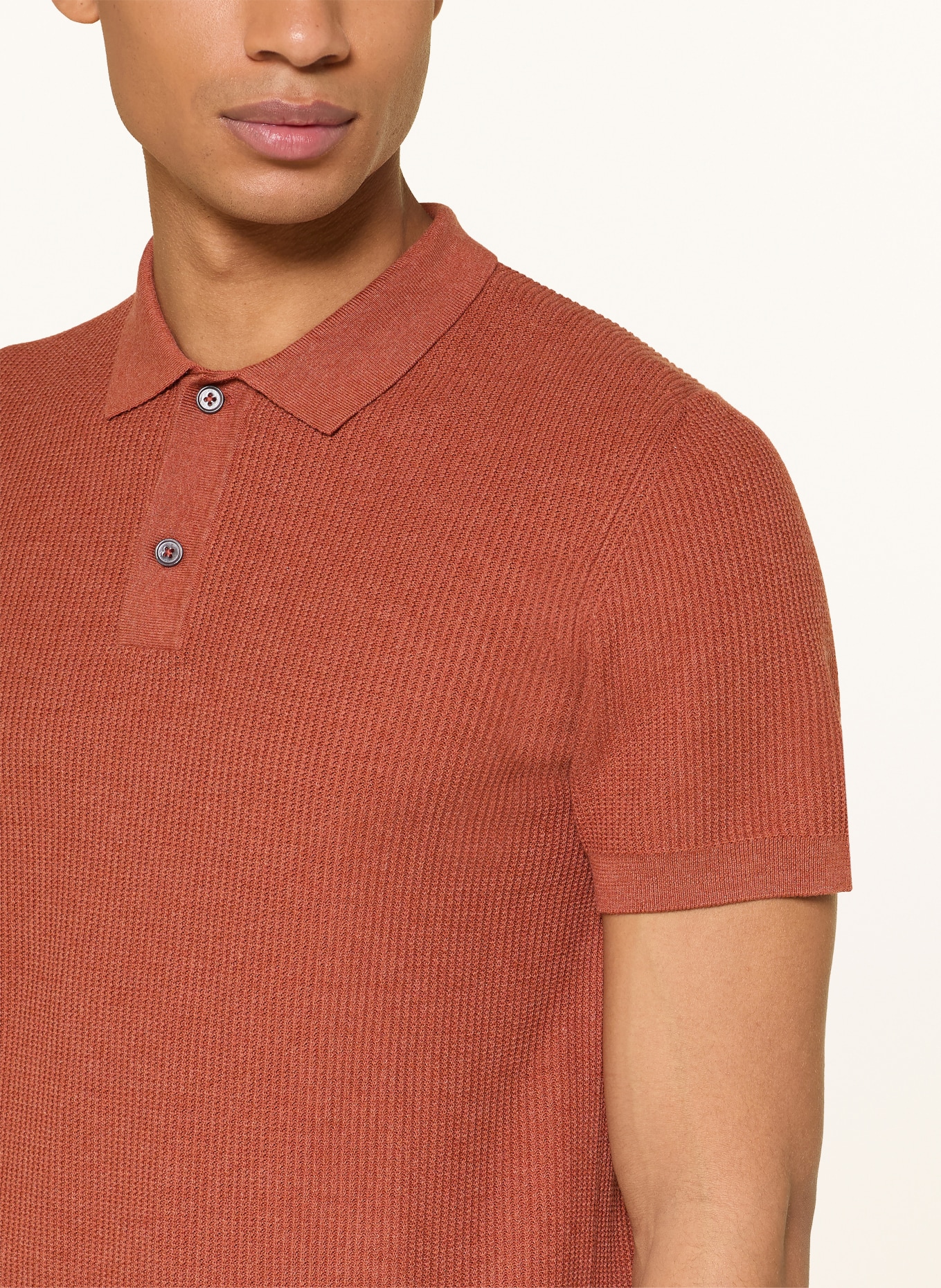 NOWADAYS Knit polo shirt: BROWN