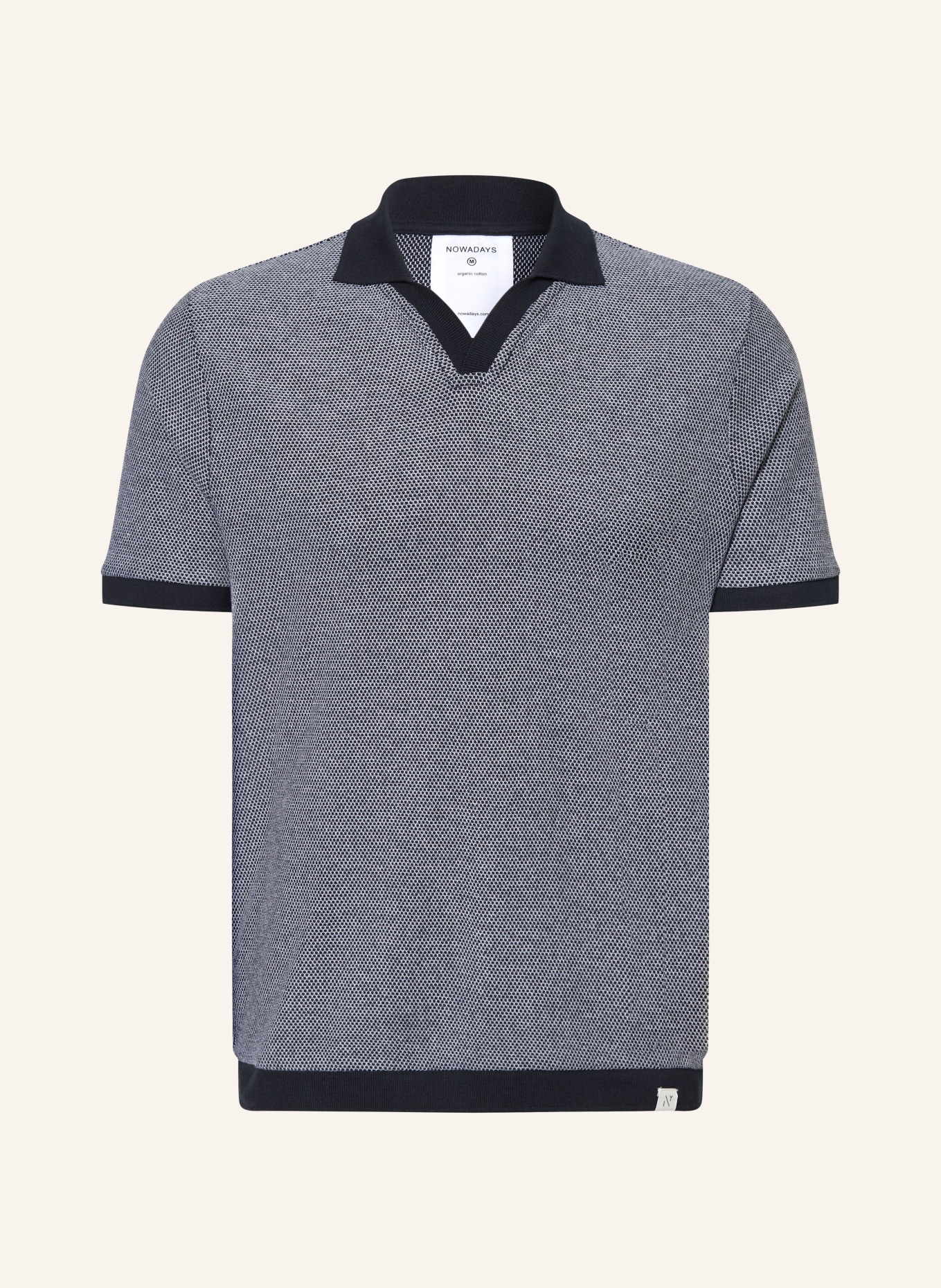 NOWADAYS Jersey-Poloshirt: DUNKELBLAU / WEISS