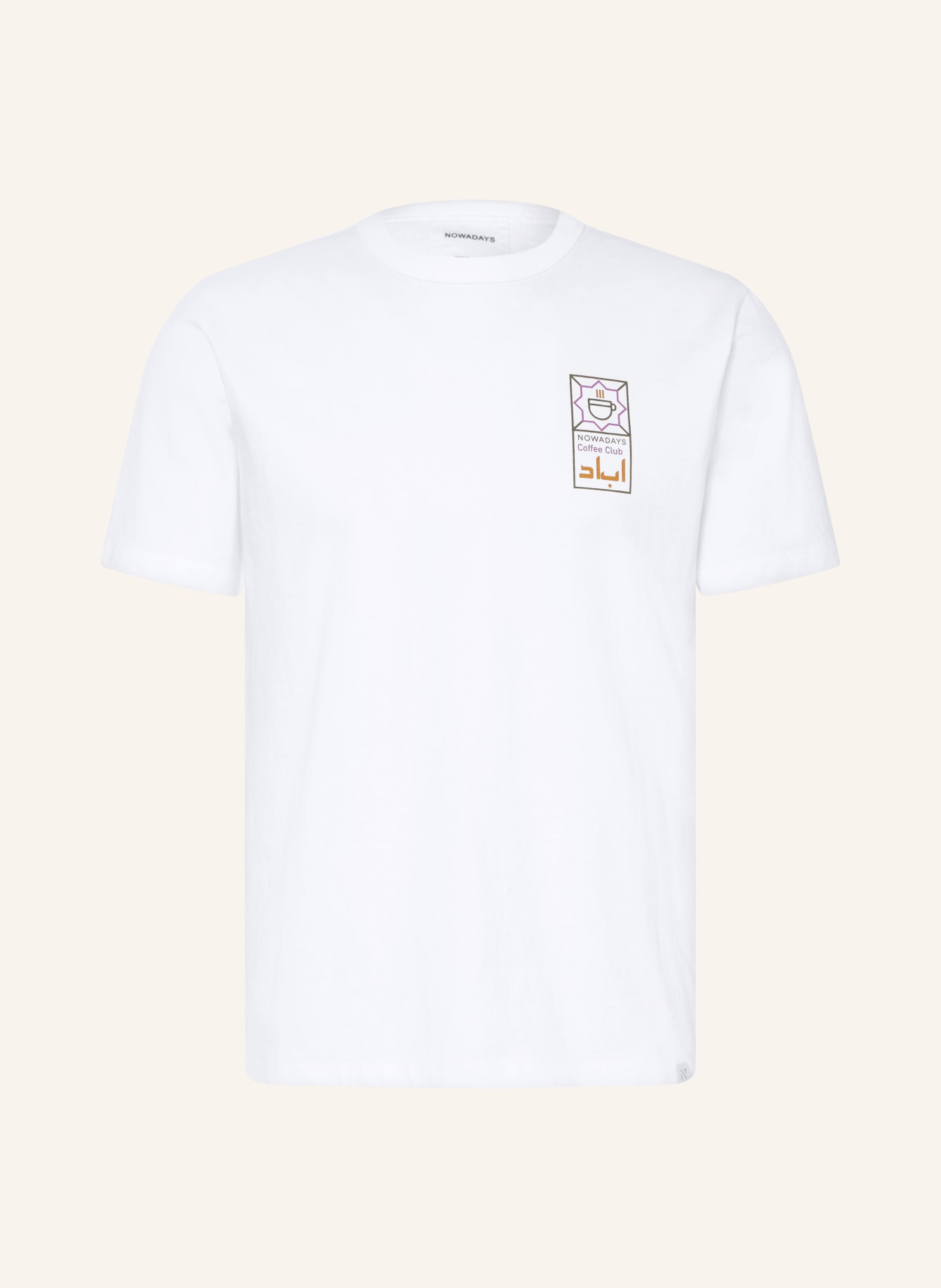 NOWADAYS T-shirt: WIT / PAARS / GROEN