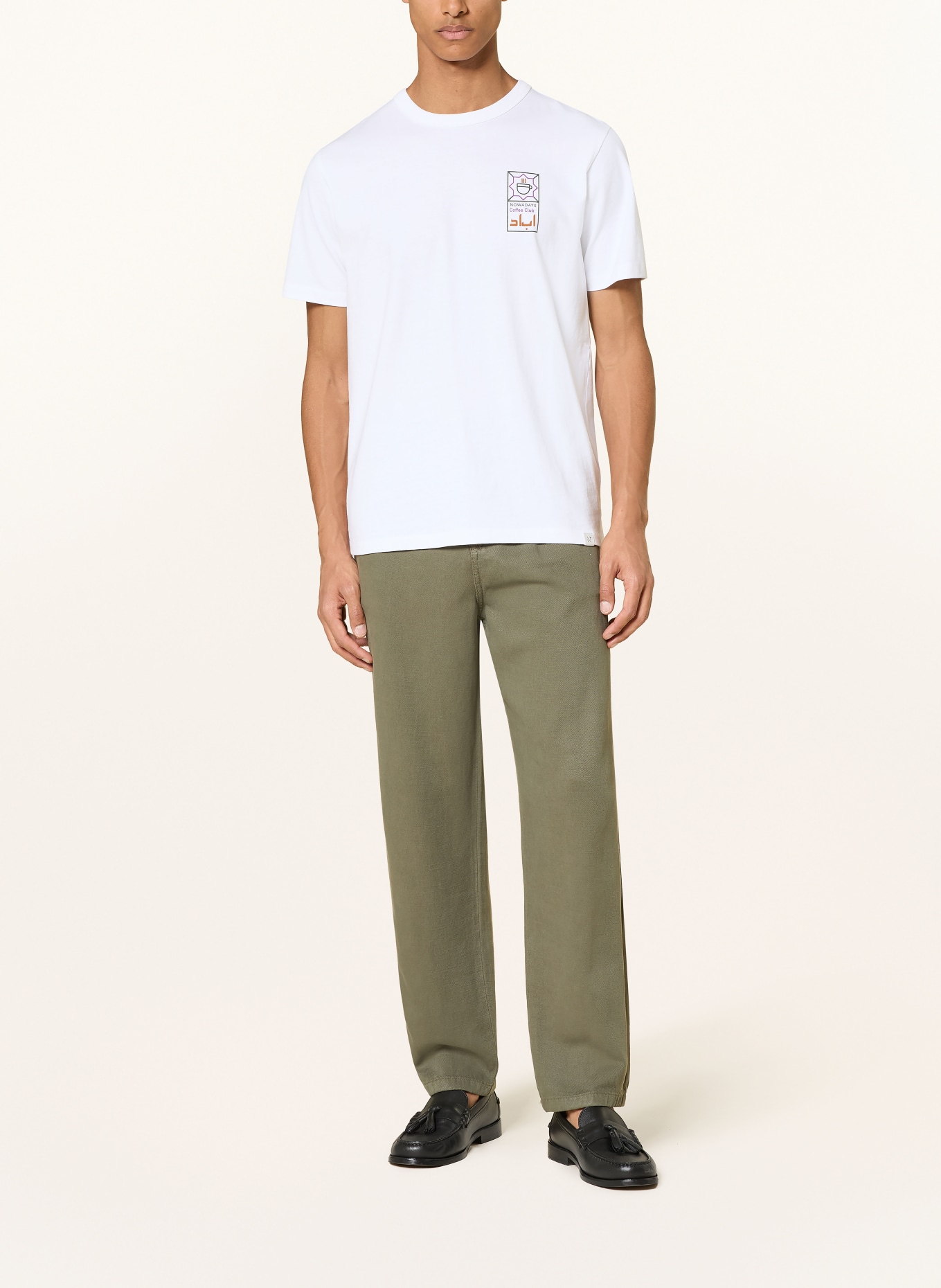 NOWADAYS T-shirt: WIT / PAARS / GROEN