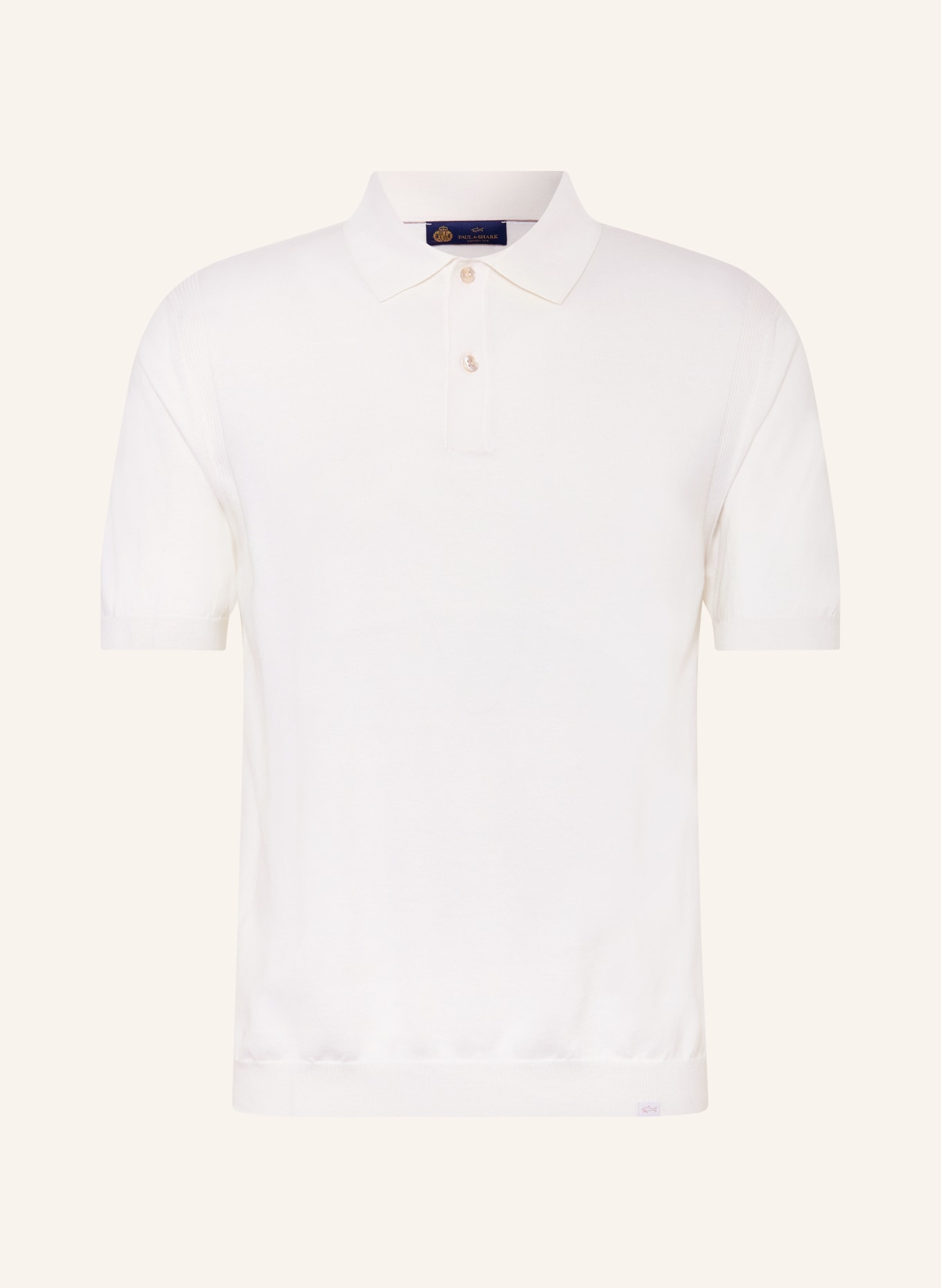 PAUL & SHARK Strick-Poloshirt mit Seide: WEISS
