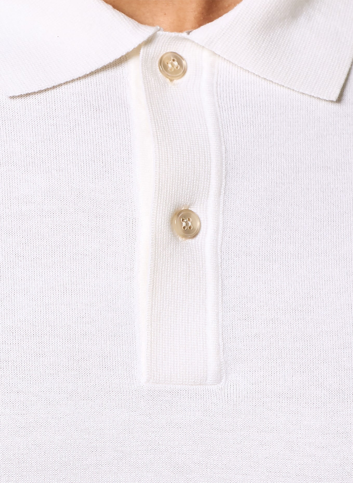 PAUL & SHARK Strick-Poloshirt mit Seide: WEISS