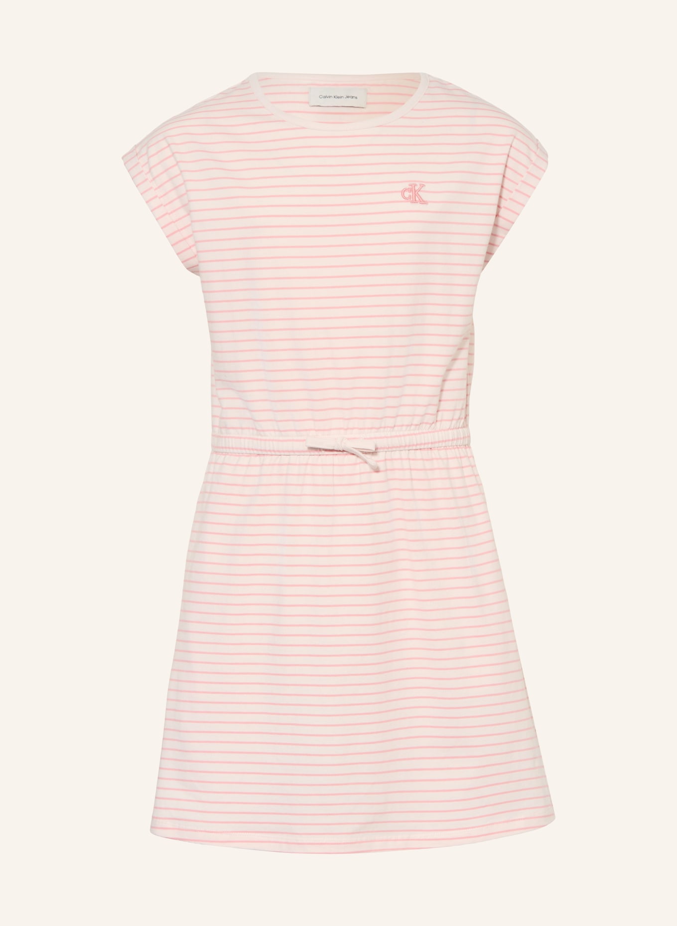 Calvin Klein Jersey dress: WHITE / PINK
