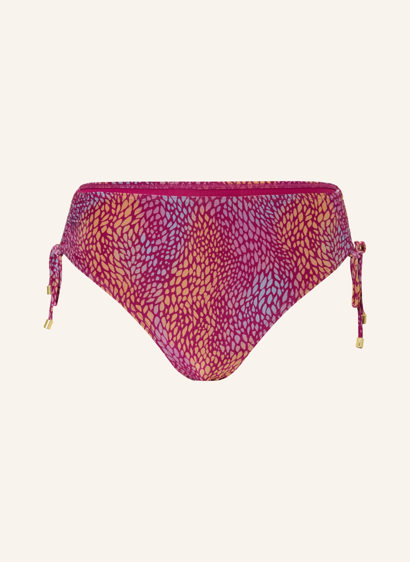 CYELL Basic-Bikini-Top BURGUNDY DROPS: FUCHSIA / BLAUGRAU / DUNKELGELB