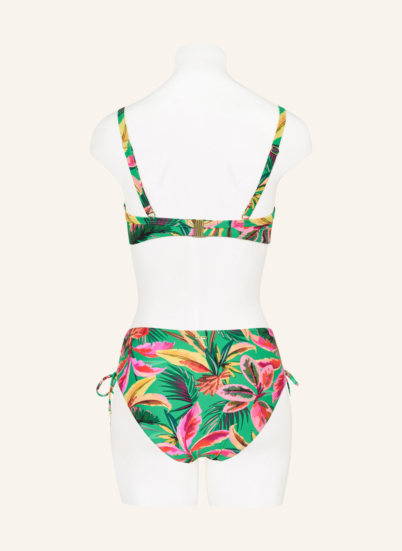 CYELL Basic-Bikini-Hose FLORAL FOREST: GRÜN / PINK / DUNKELGELB