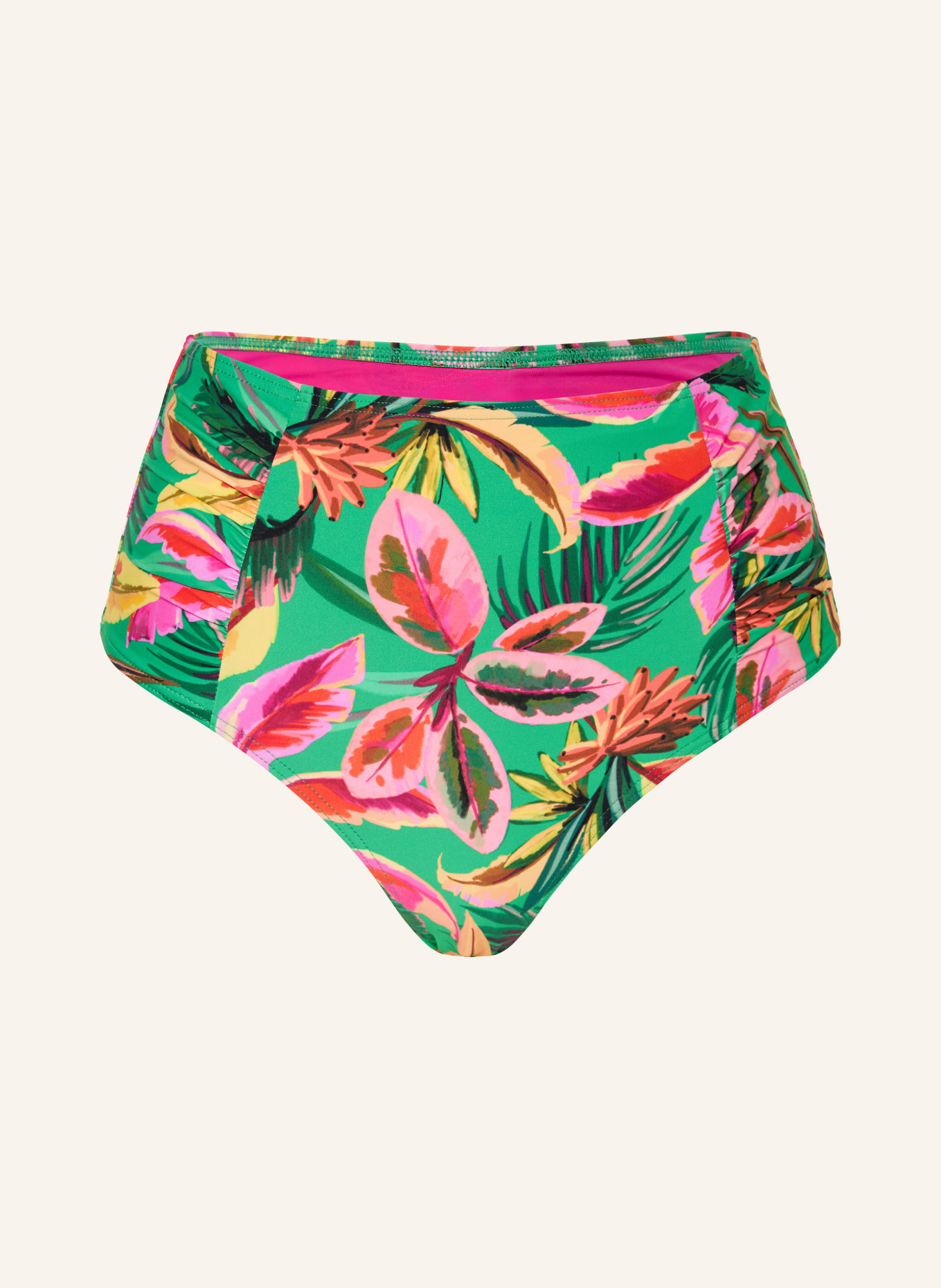 CYELL High-Waist-Bikini-Hose FLORAL FOREST: GRÜN / PINK / HELLROT
