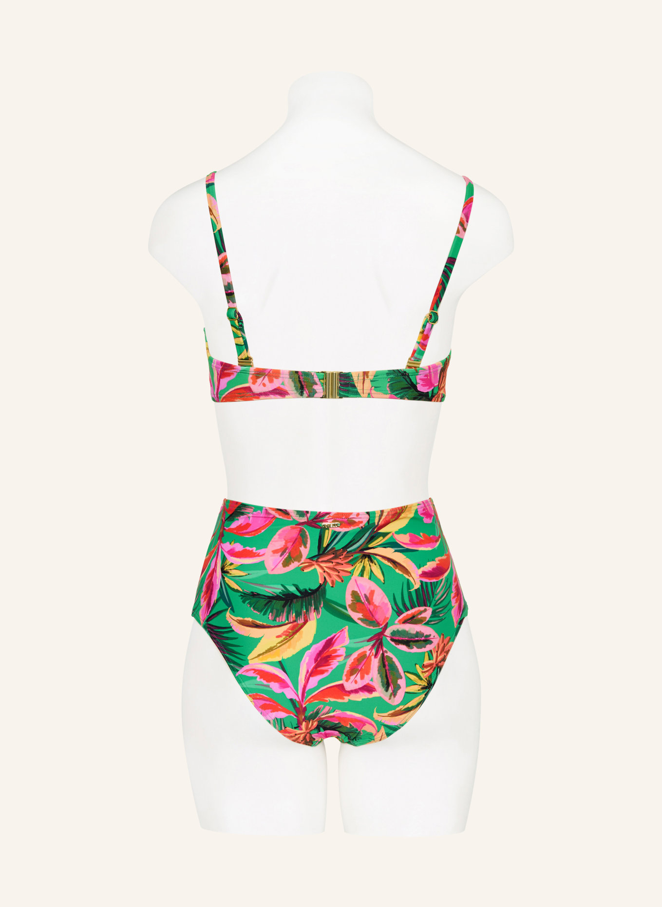 CYELL High-Waist-Bikini-Hose FLORAL FOREST: GRÜN / PINK / HELLROT