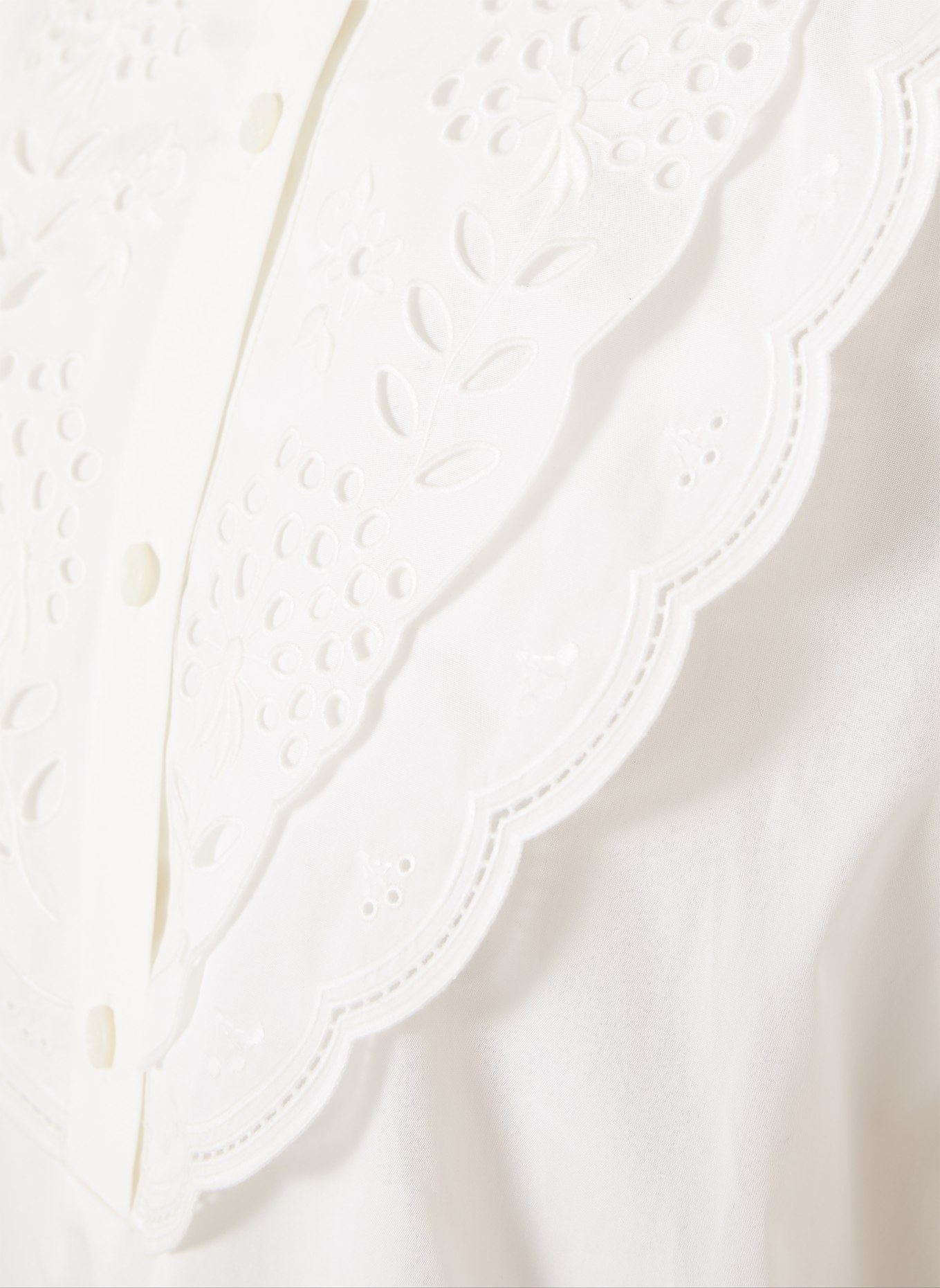 VALENTINO Šaty s prolamovanou krajkou a 3/4 rukávy: BÍLÁ