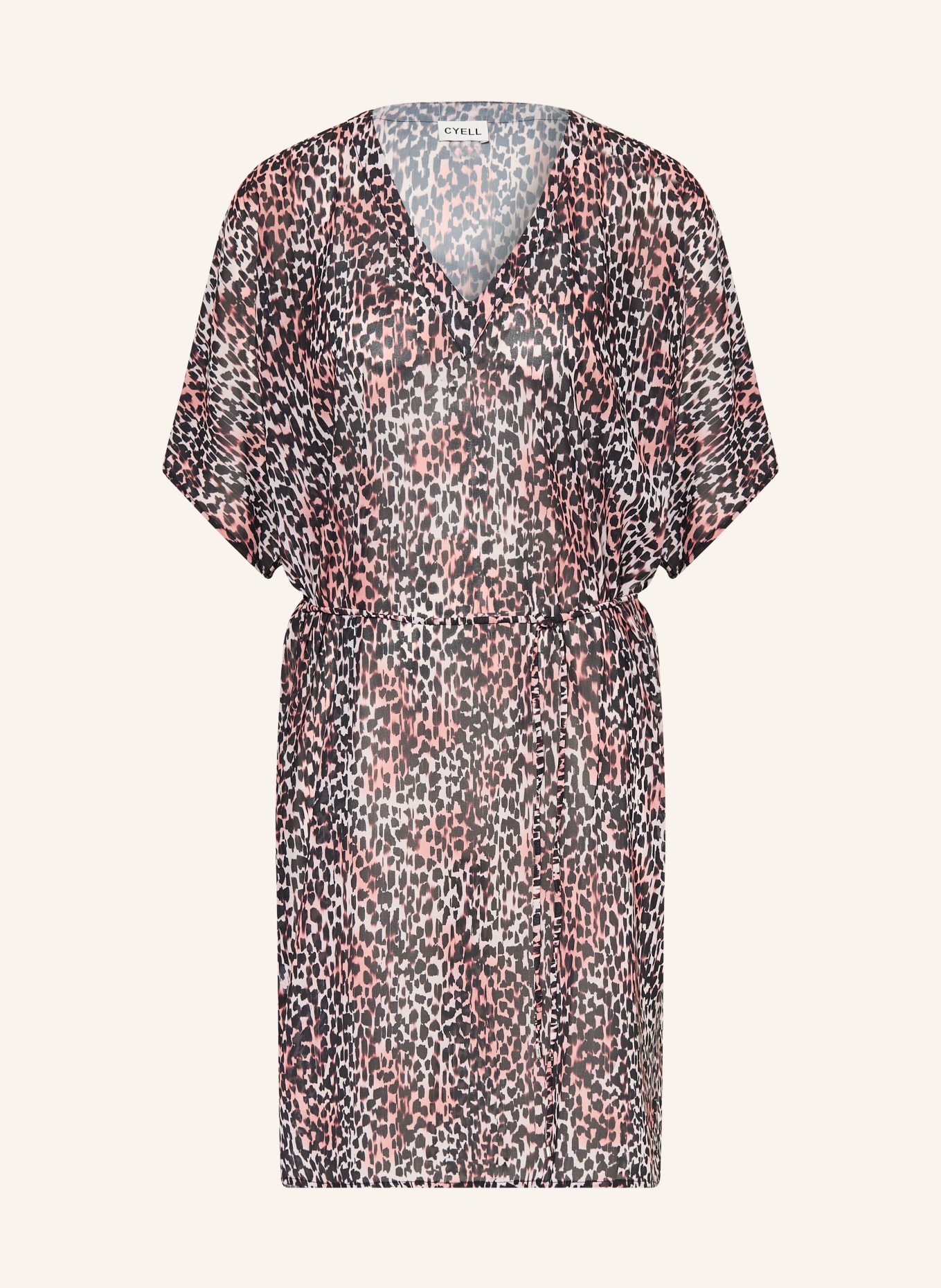 CYELL Strandkleid CHEETAH CHIC: SCHWARZ / HELLROT / WEISS