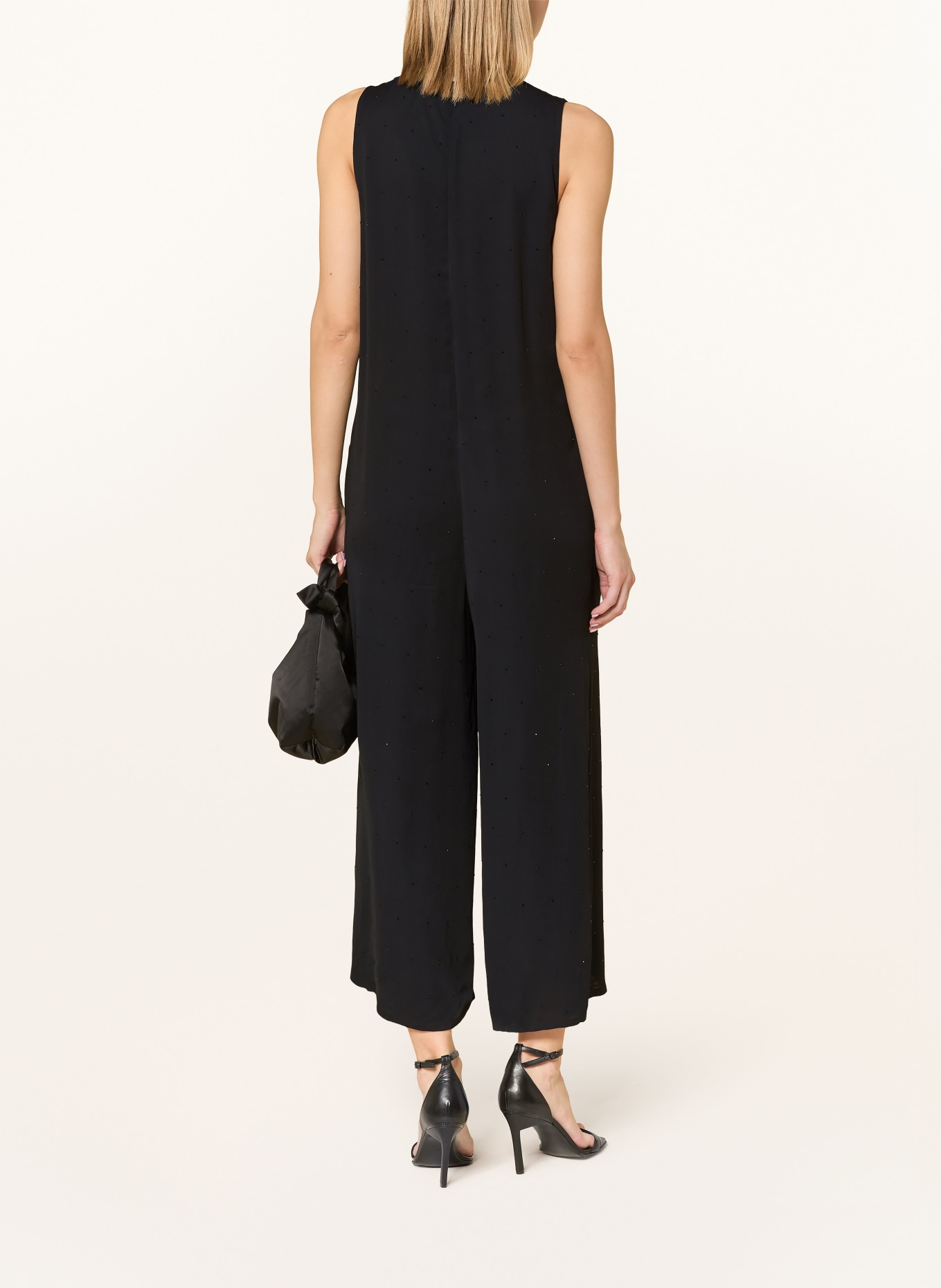 ELENA MIRO Jumpsuit met strass-steentjes: ZWART