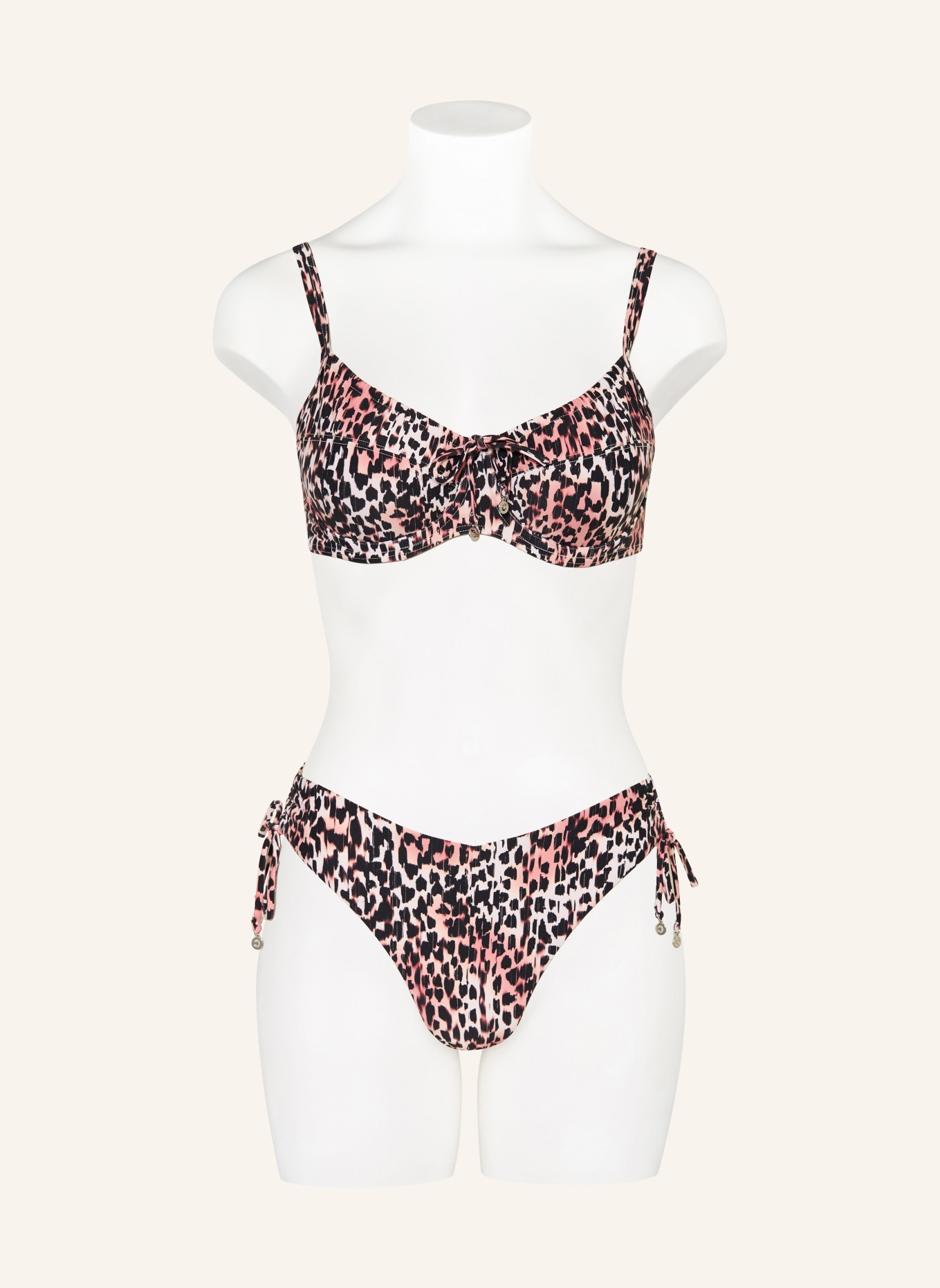 CYELL Bikiny s kosticemi CHEETAH CHIC: HNĚDÁ / KRÉMOVÁ / ČERNÁ