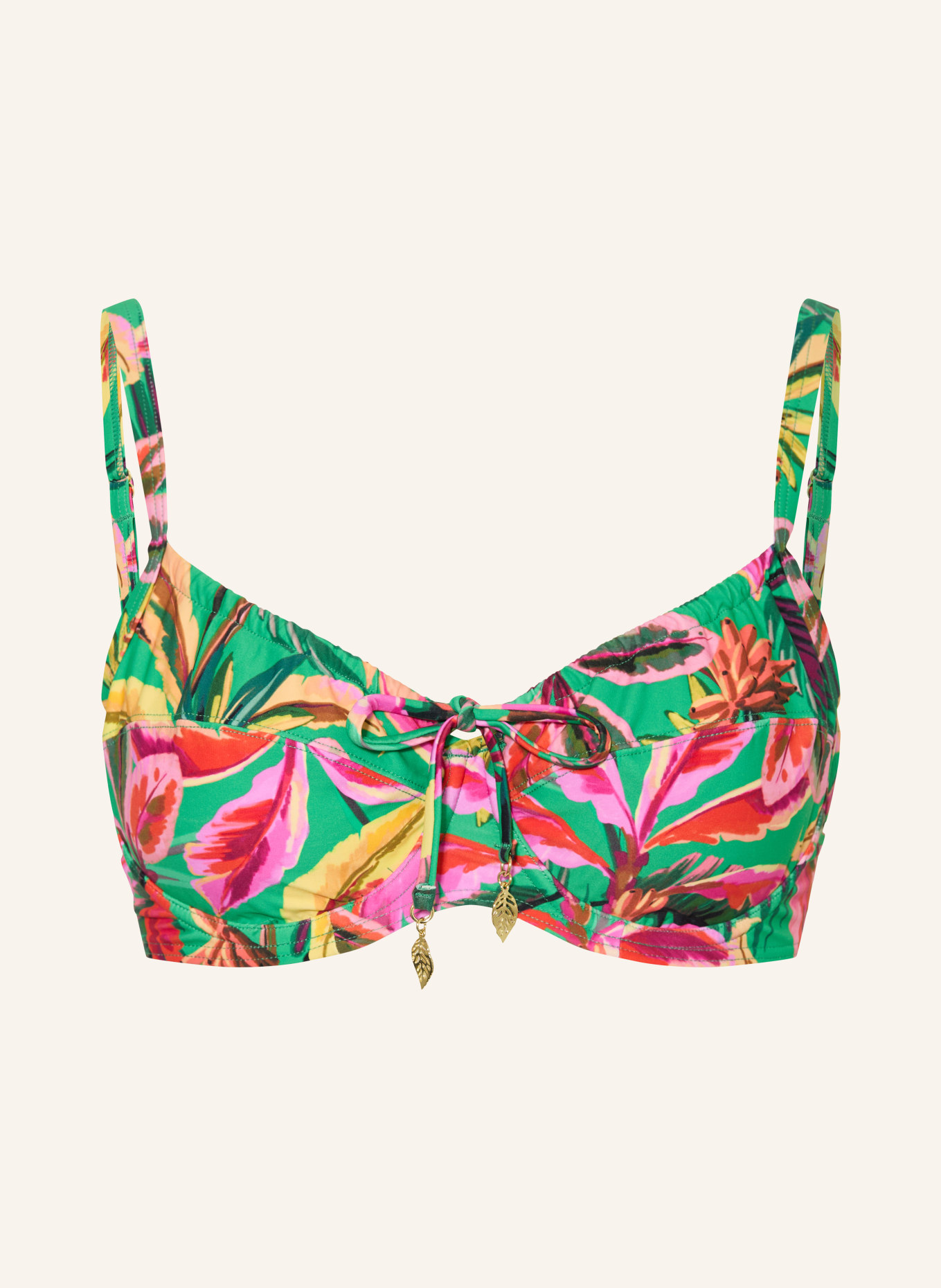 CYELL Bügel-Bikini-Top FLORAL FOREST: GRÜN / PINK / DUNKELGELB