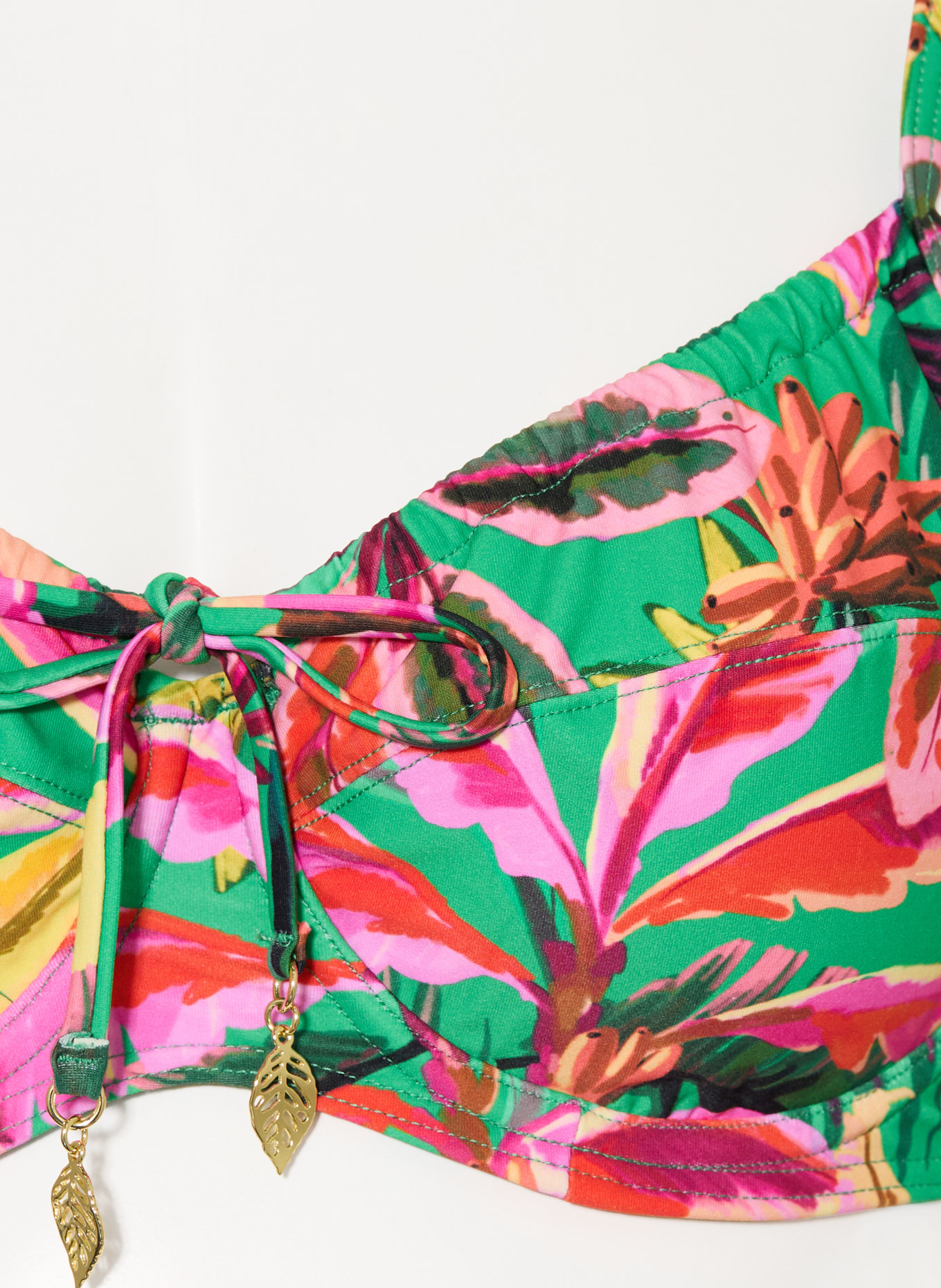 CYELL Bügel-Bikini-Top FLORAL FOREST: GRÜN / PINK / DUNKELGELB