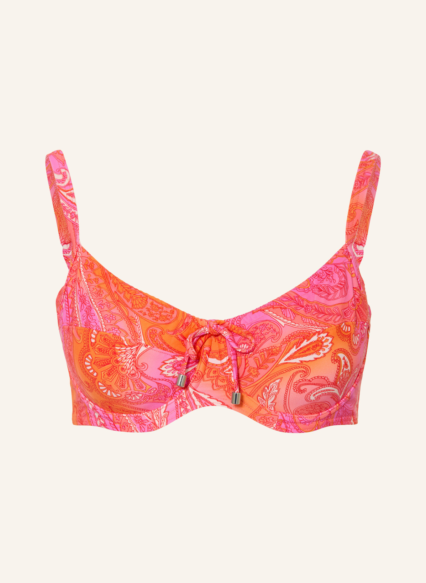 CYELL Bikini top s kosticemi PAISLEY BREEZE: ORANŽOVÁ / RŮŽOVÁ