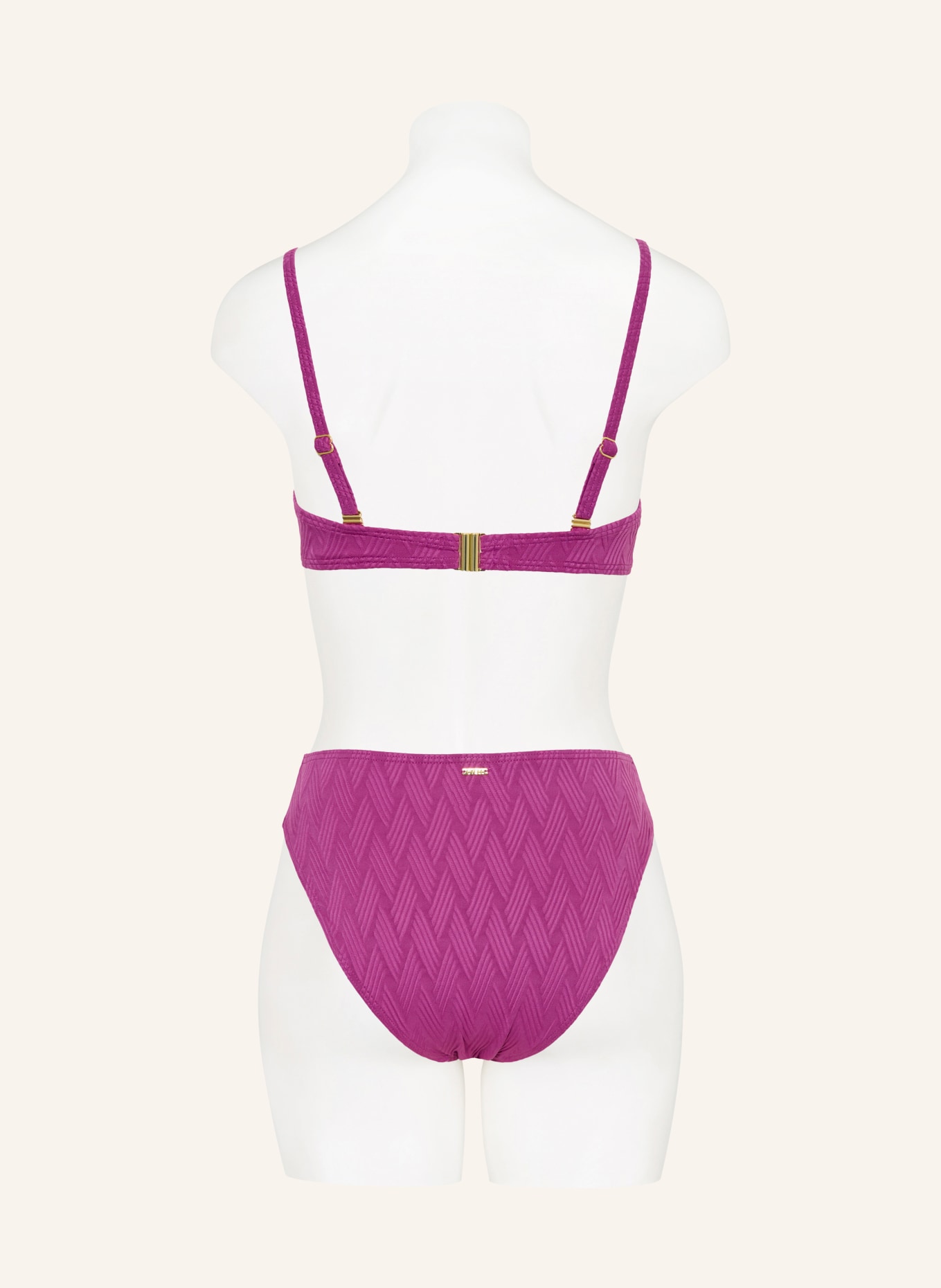 CYELL Bügel-Bikini-Top TEXTURE VOILA mit Schmuckperlen: FUCHSIA / BLAU / WEISS