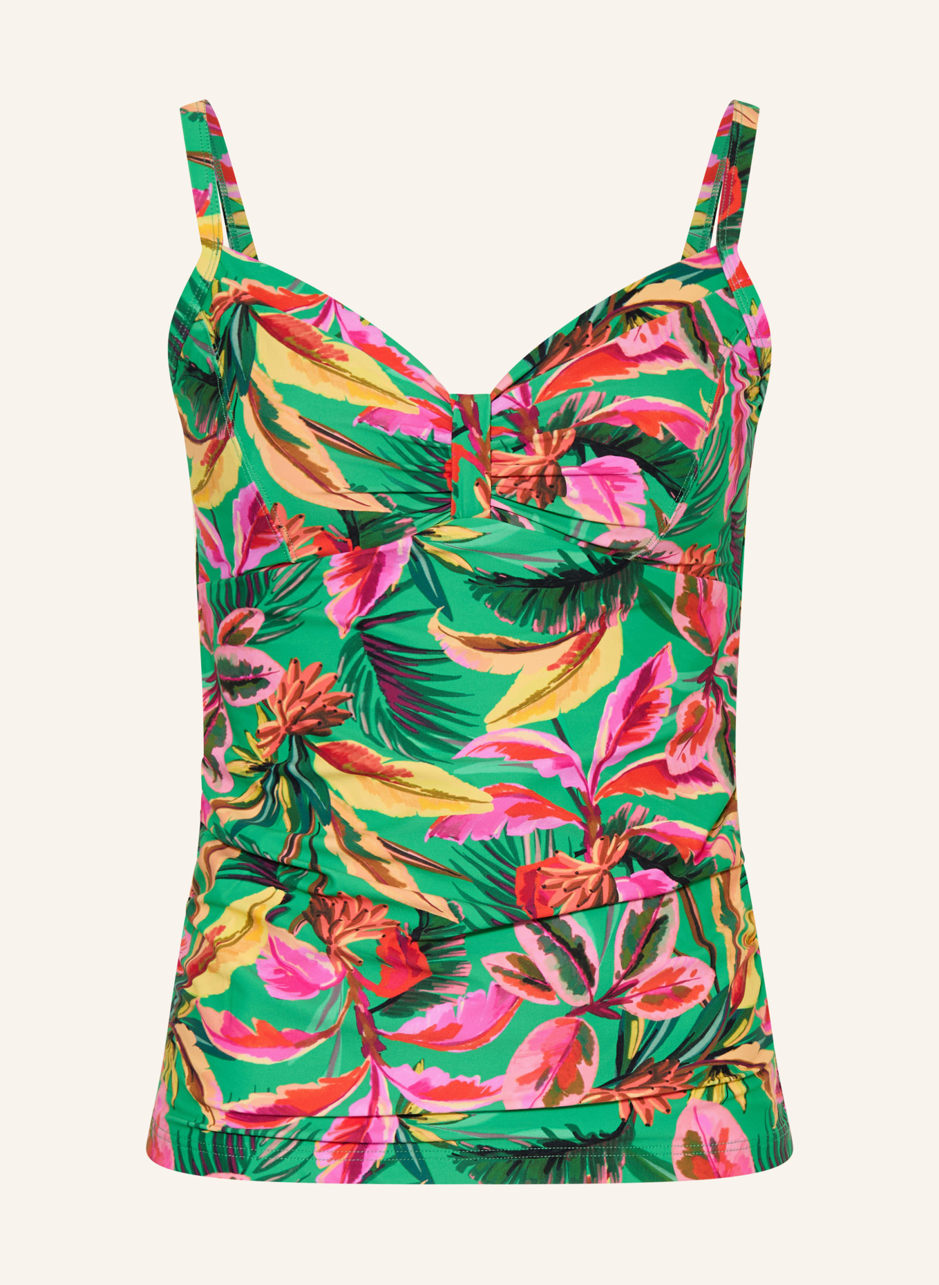 CYELL Tankini top s kosticemi FLORAL FOREST: ZELENÁ / RŮŽOVÁ / ŽLUTÁ