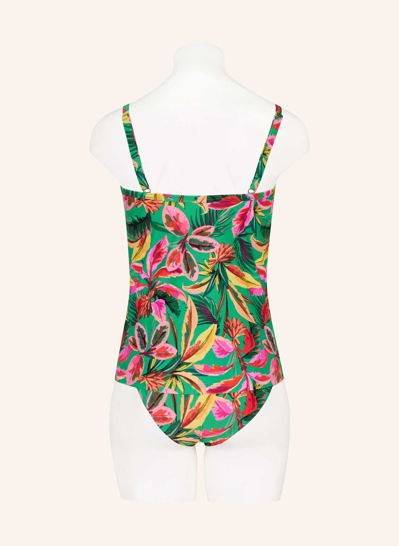 CYELL Tankini top s kosticemi FLORAL FOREST: ZELENÁ / RŮŽOVÁ / ŽLUTÁ