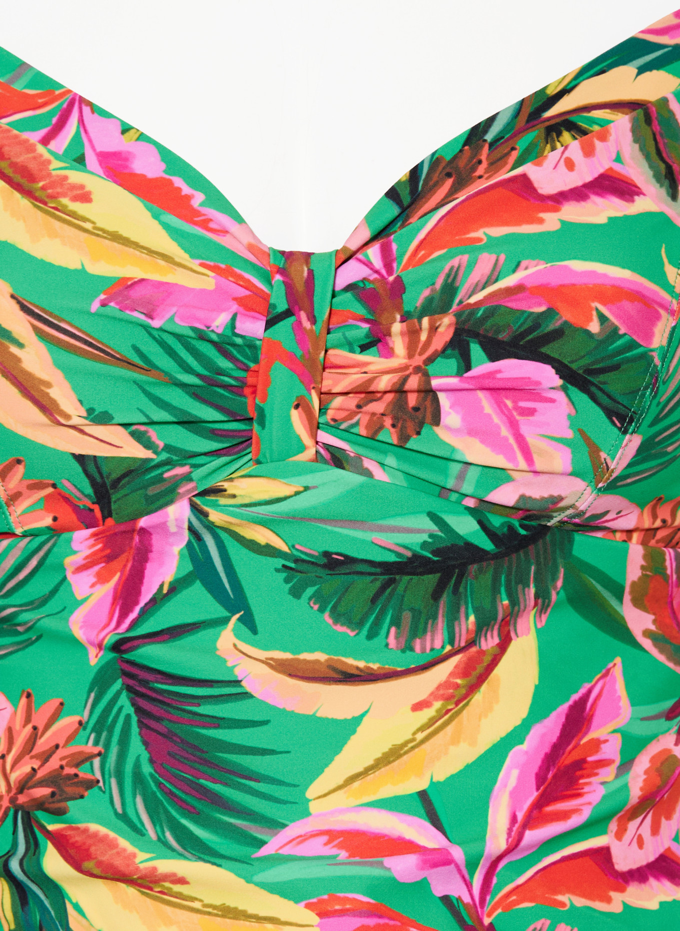 CYELL Tankini top s kosticemi FLORAL FOREST: ZELENÁ / RŮŽOVÁ / ŽLUTÁ