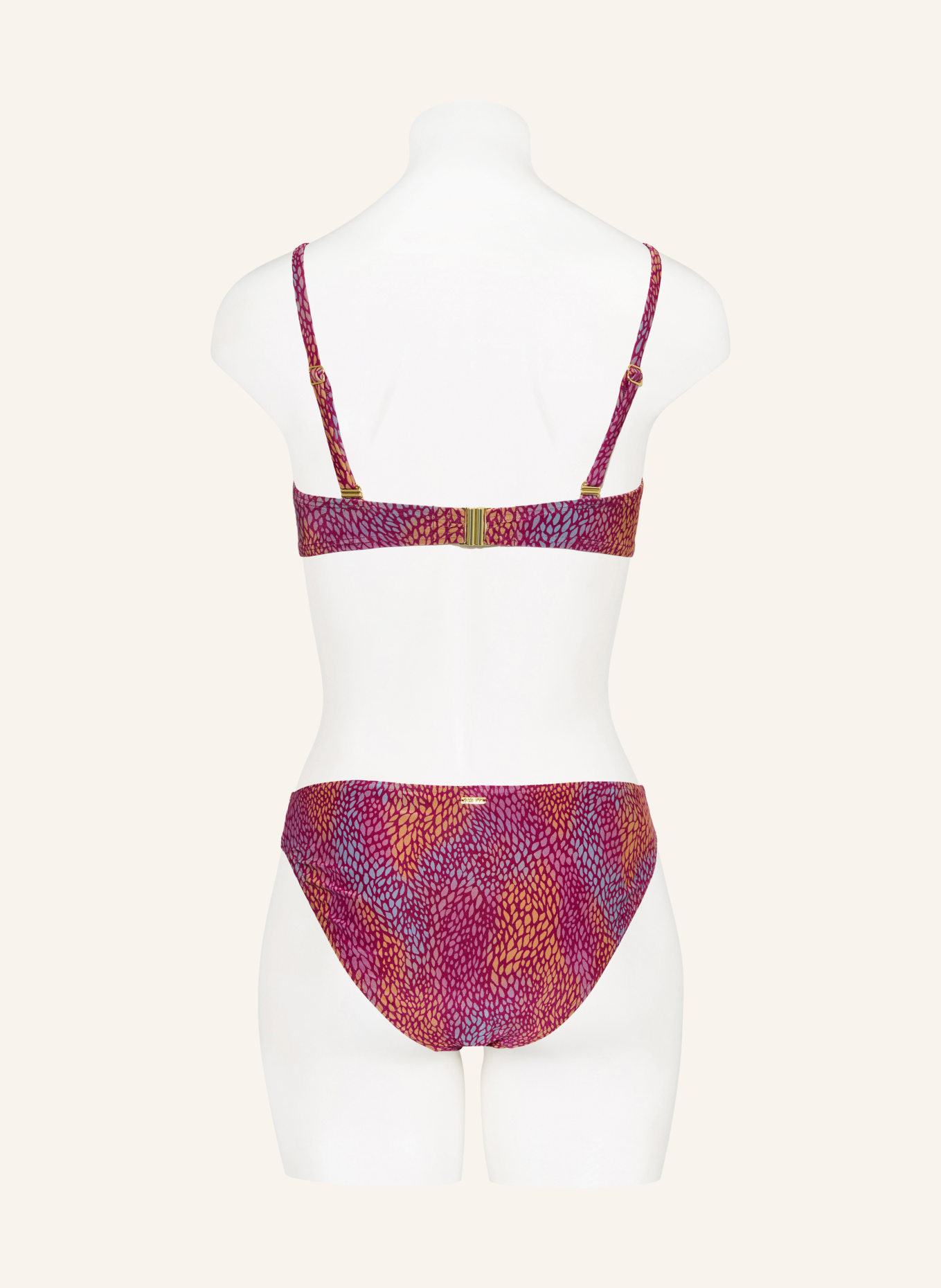 CYELL Bügel-Bikini-Top BURGUNDY DROPS: FUCHSIA / BLAUGRAU / DUNKELGELB