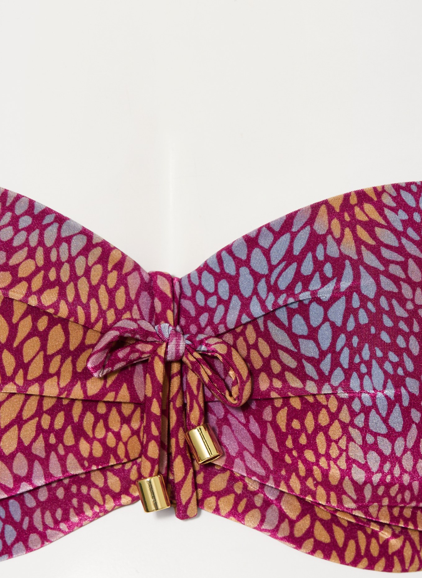 CYELL Bügel-Bikini-Top BURGUNDY DROPS: FUCHSIA / BLAUGRAU / DUNKELGELB