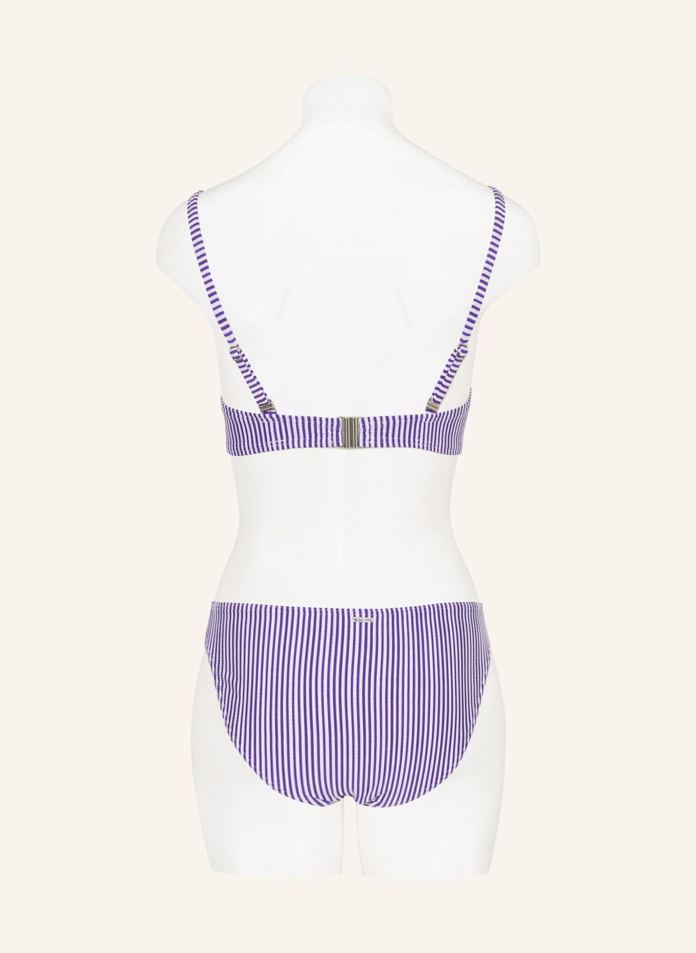 CYELL Bikini top s kosticemi SEERSUCKER: MODRÁ / BÍLÁ