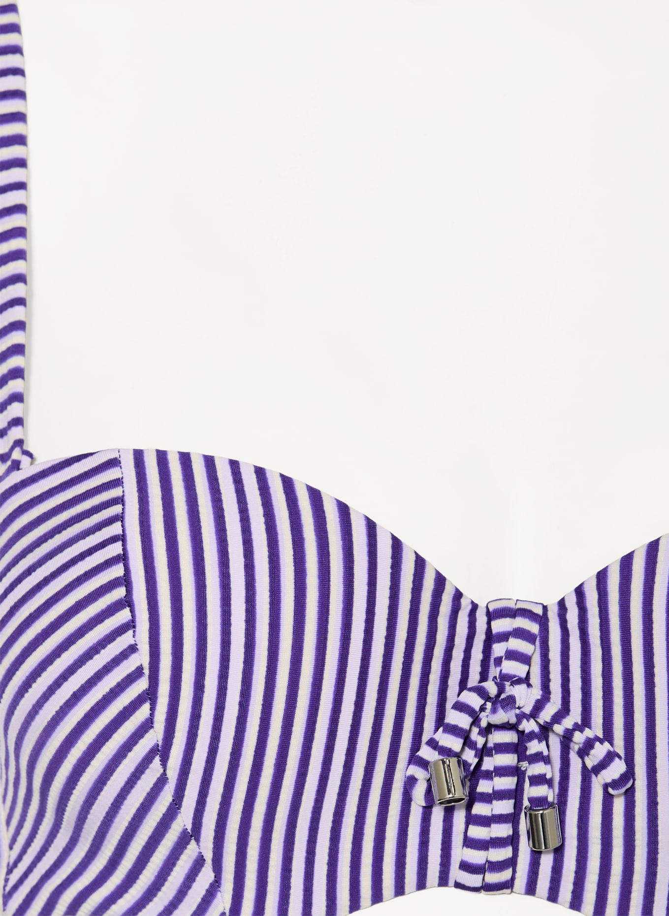 CYELL Bikini top s kosticemi SEERSUCKER: MODRÁ / BÍLÁ