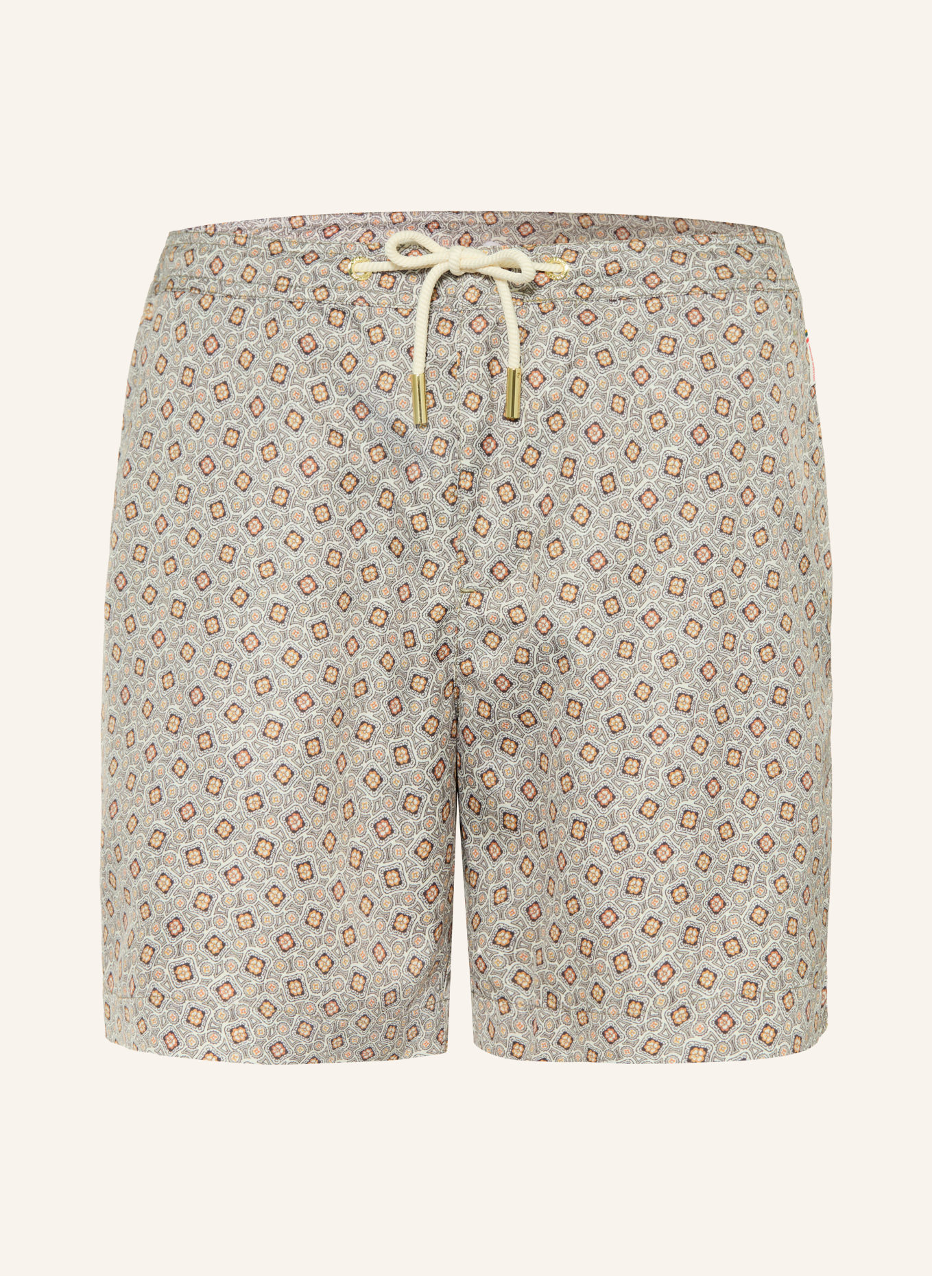 ORLEBAR BROWN BULLDOG DRAWCORD PETTOLA Swim Shorts: CREAM / GRAY / ORANGE