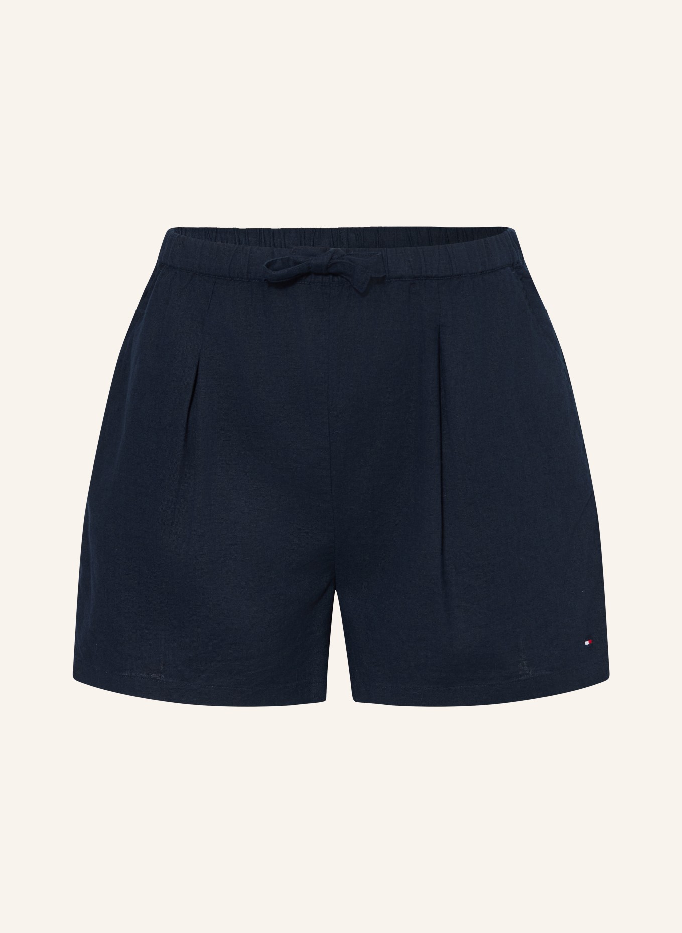 TOMMY HILFIGER Shorts mit Leinen: DUNKELBLAU
