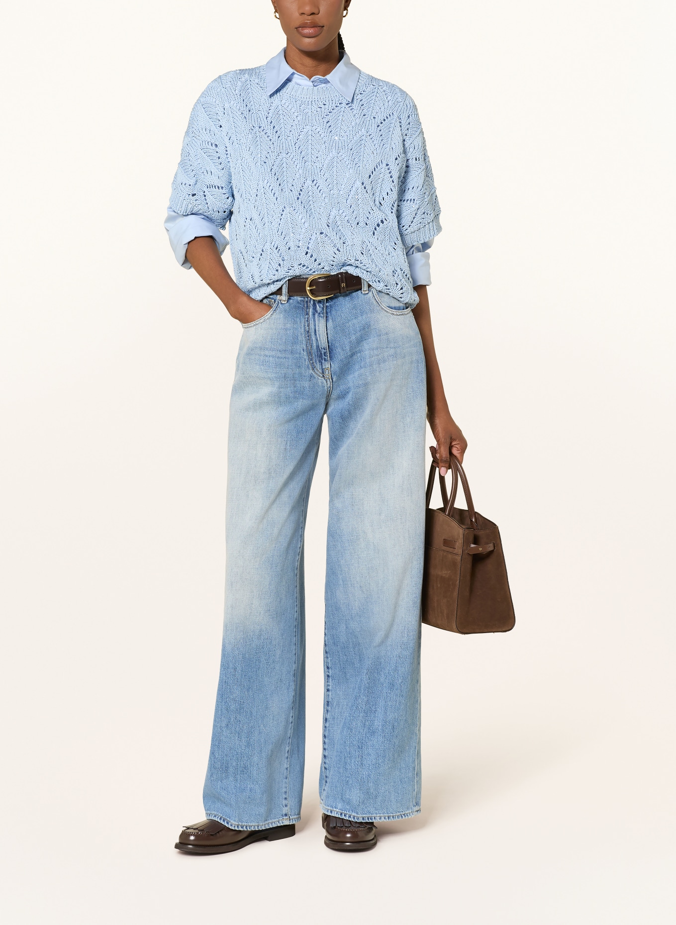 PESERICO Wide Leg Jeans: 961 Ink