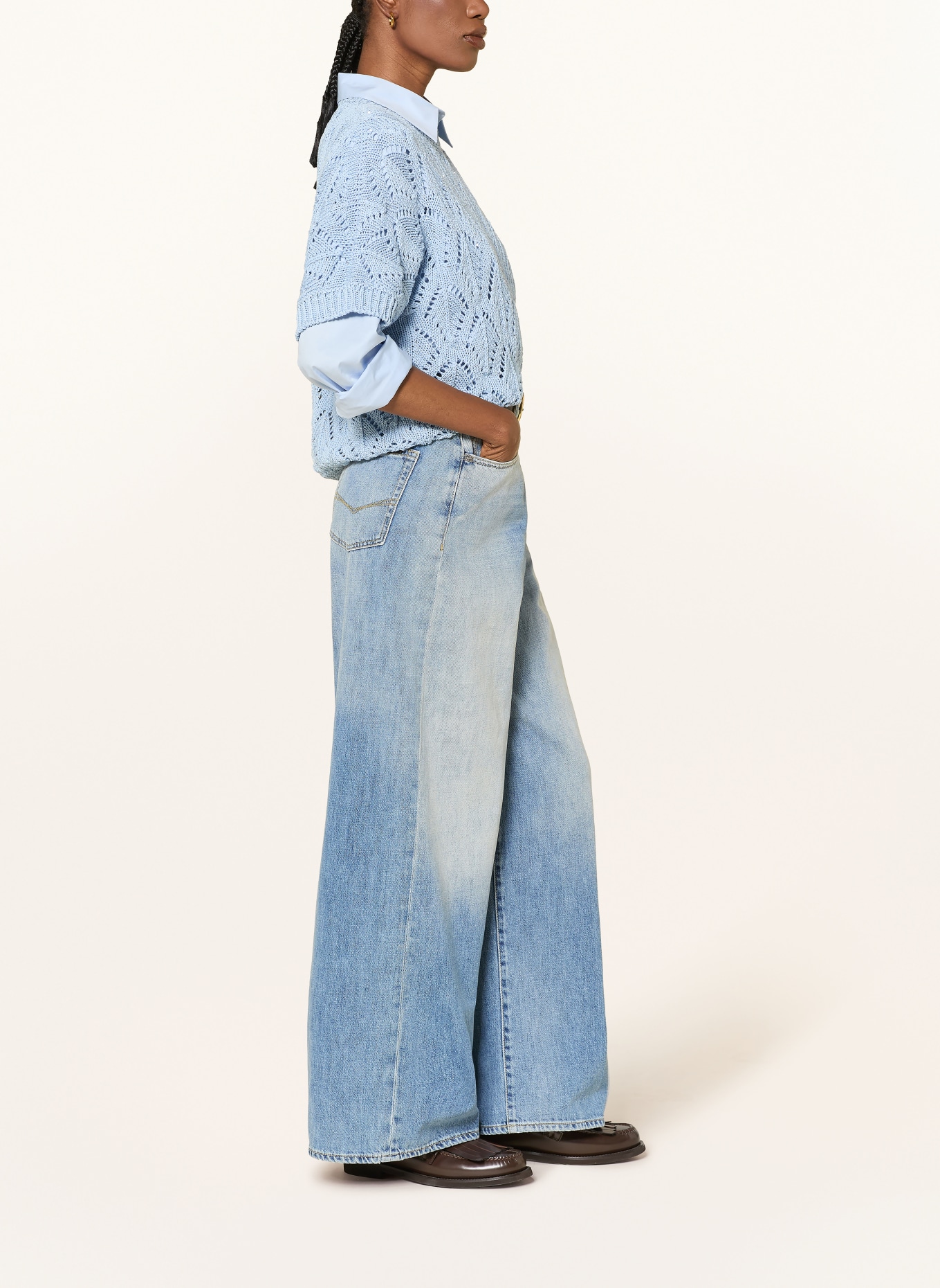PESERICO Wide Leg Jeans: 961 Ink