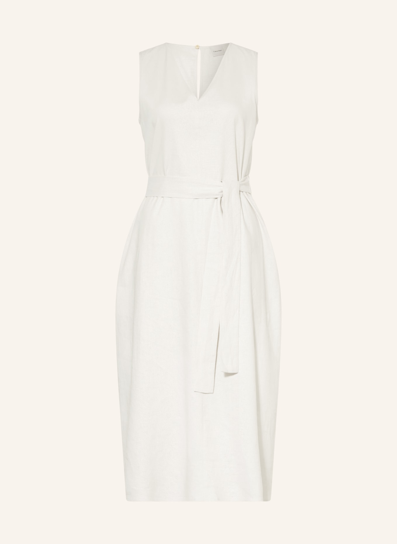 Calvin Klein Kleid mit Leinen: HELLGRAU
