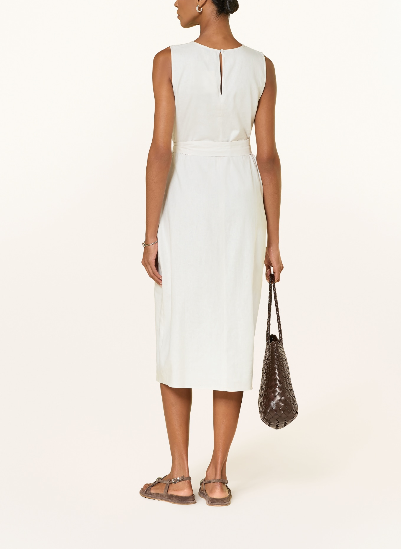 Calvin Klein Kleid mit Leinen: HELLGRAU